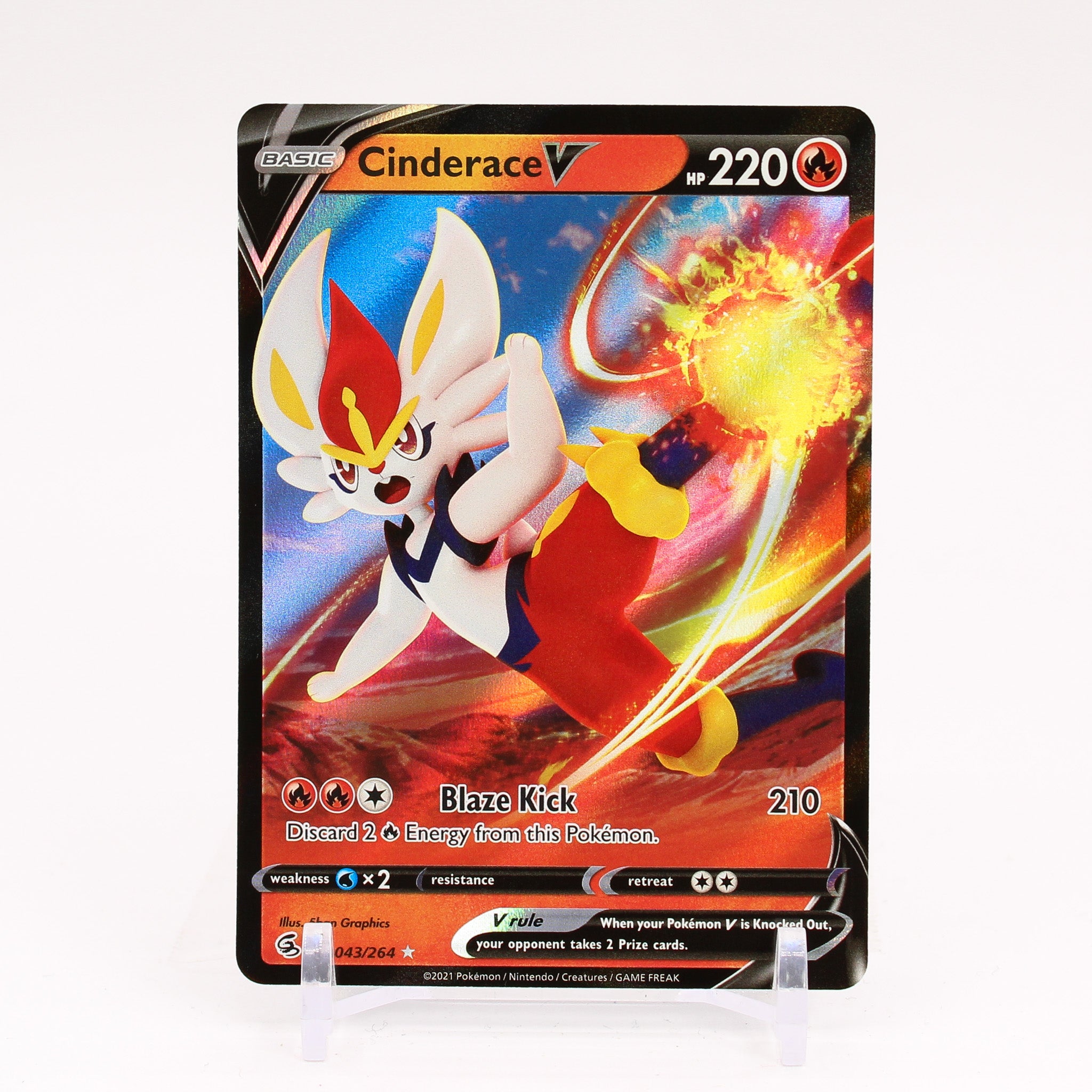 Cinderace V - 043/264 Fusion Strike Ultra Rare Pokemon - NM/MINT