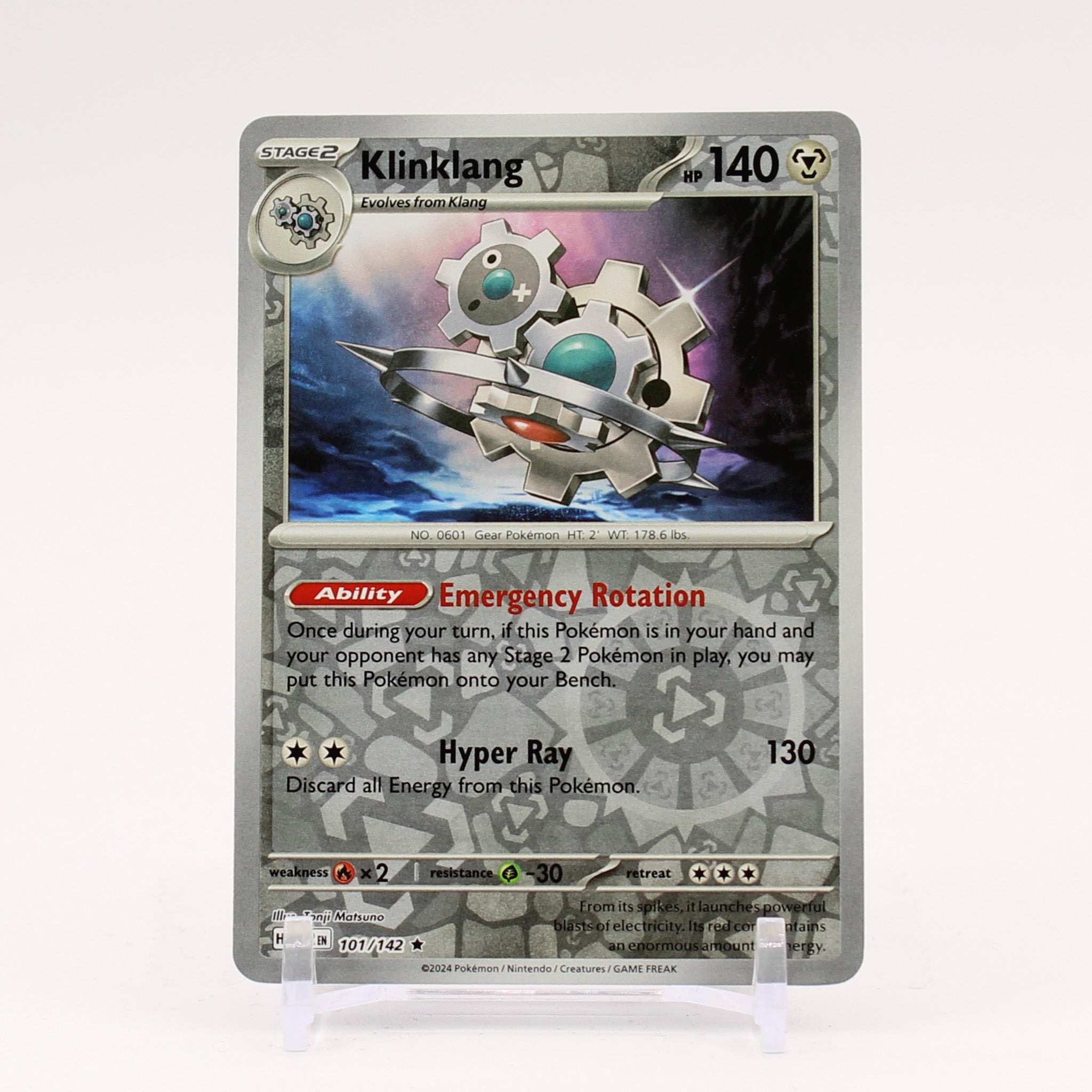 Klinklang - 101/142 Stellar Crown REVERSE Holo Rare Pokemon - NM/MINT