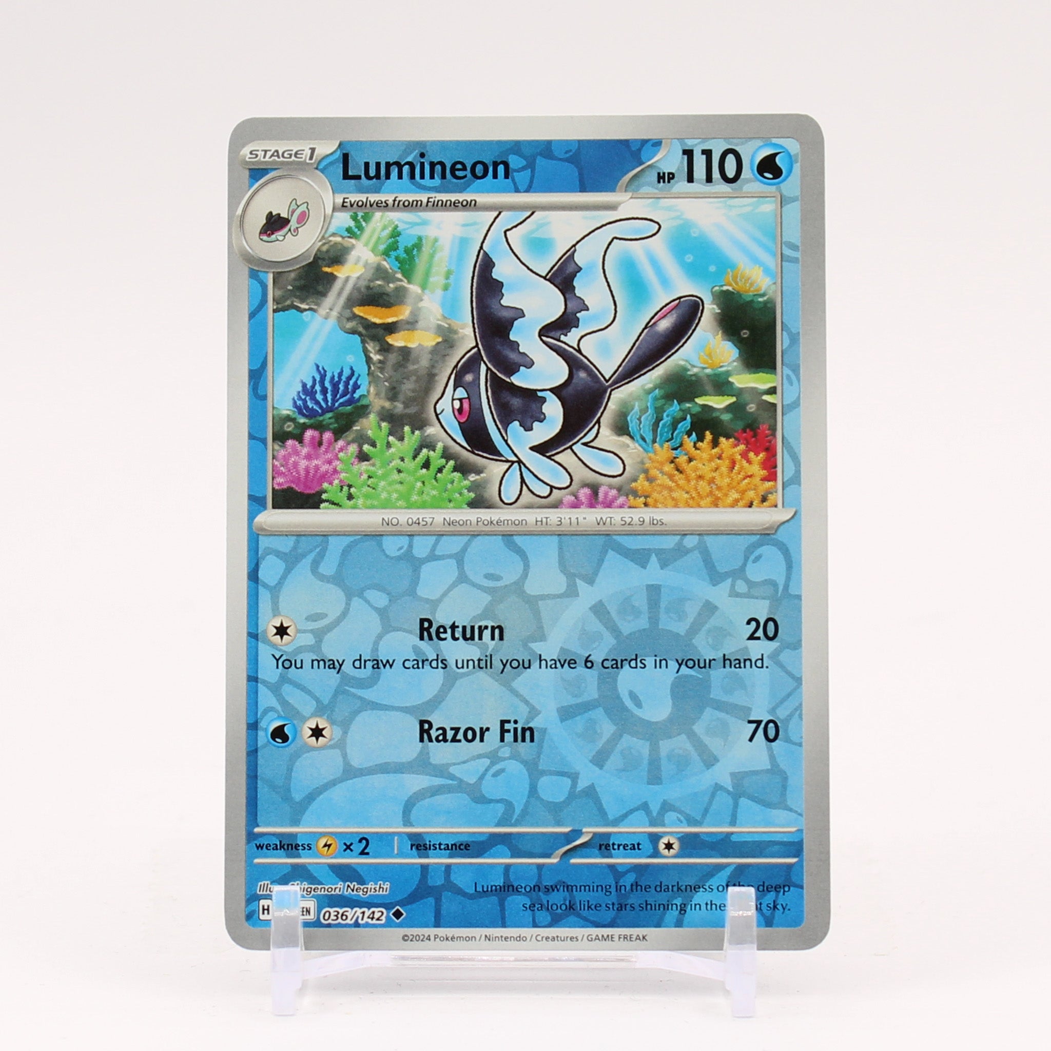 Lumineon - 036/142 Stellar Crown REVERSE Holo Pokemon - NM/MINT