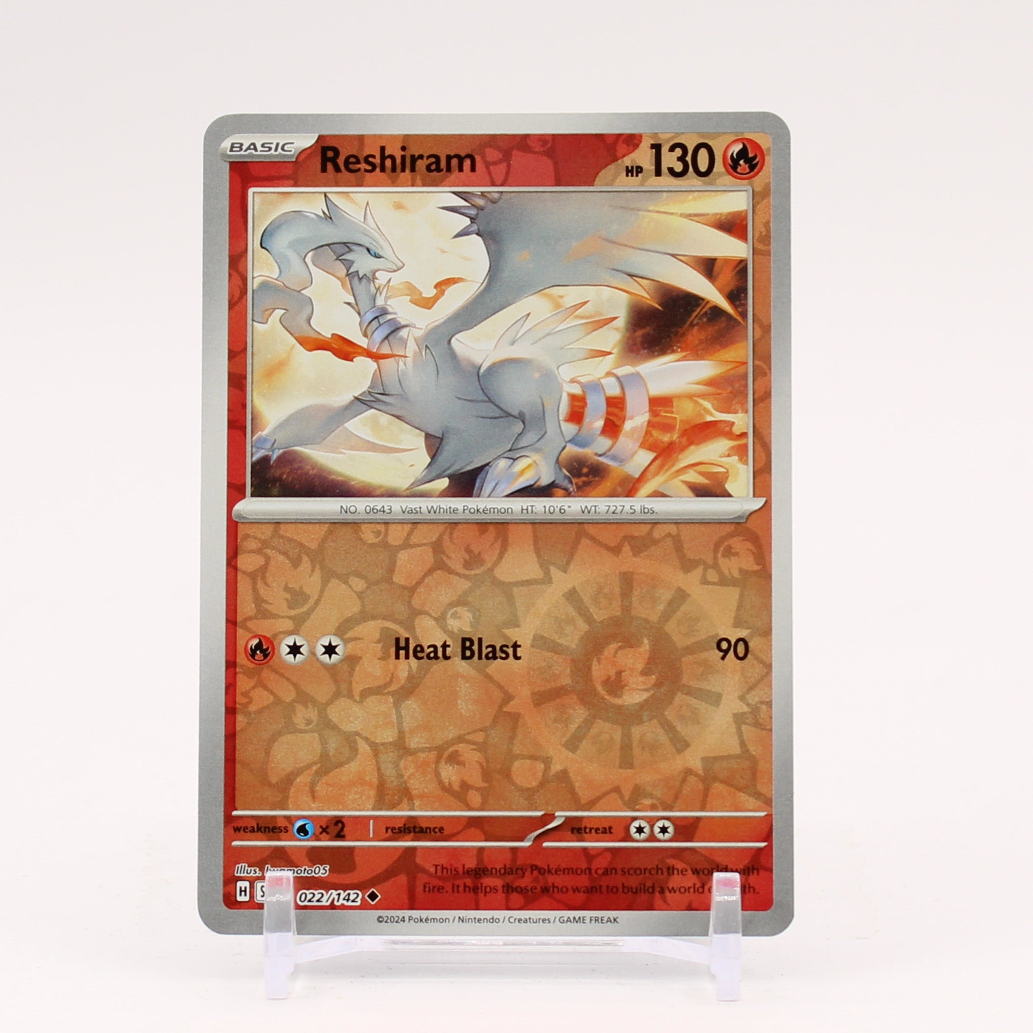 Reshiram - 022/142 Stellar Crown REVERSE Holo Pokemon - NM/MINT