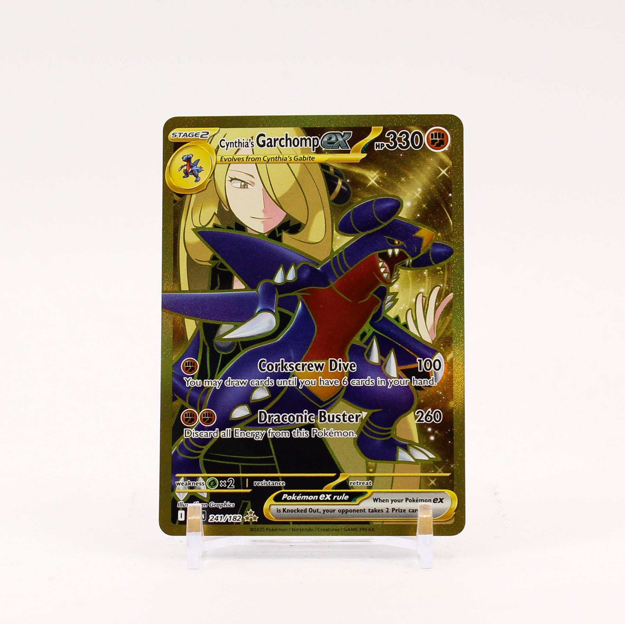 Cynthia's Garchomp ex - 241/182 Destined Rivals Gold Pokemon - NM/MINT