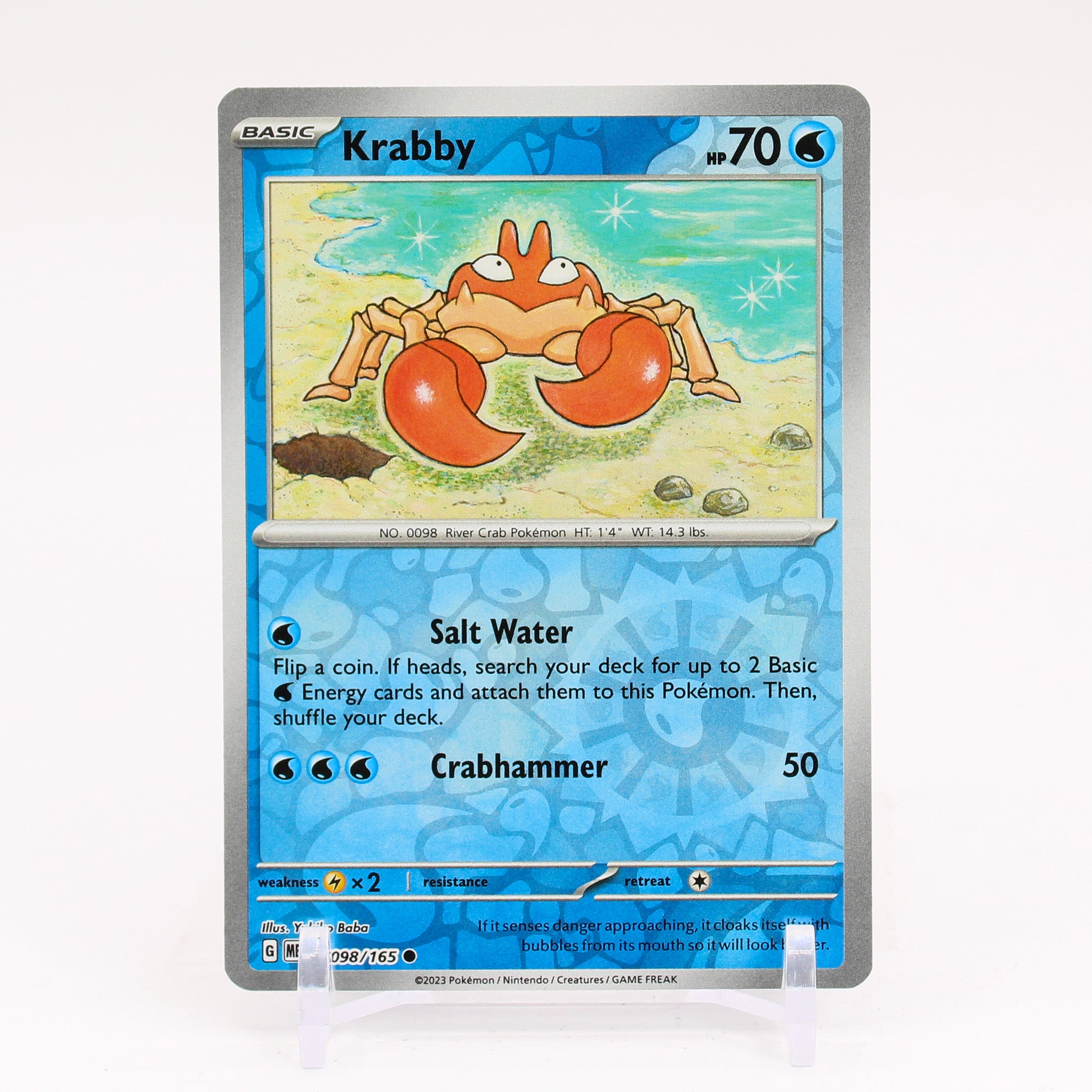 Krabby - 098/165 151 Reverse Holo Common Pokemon - NM/MINT