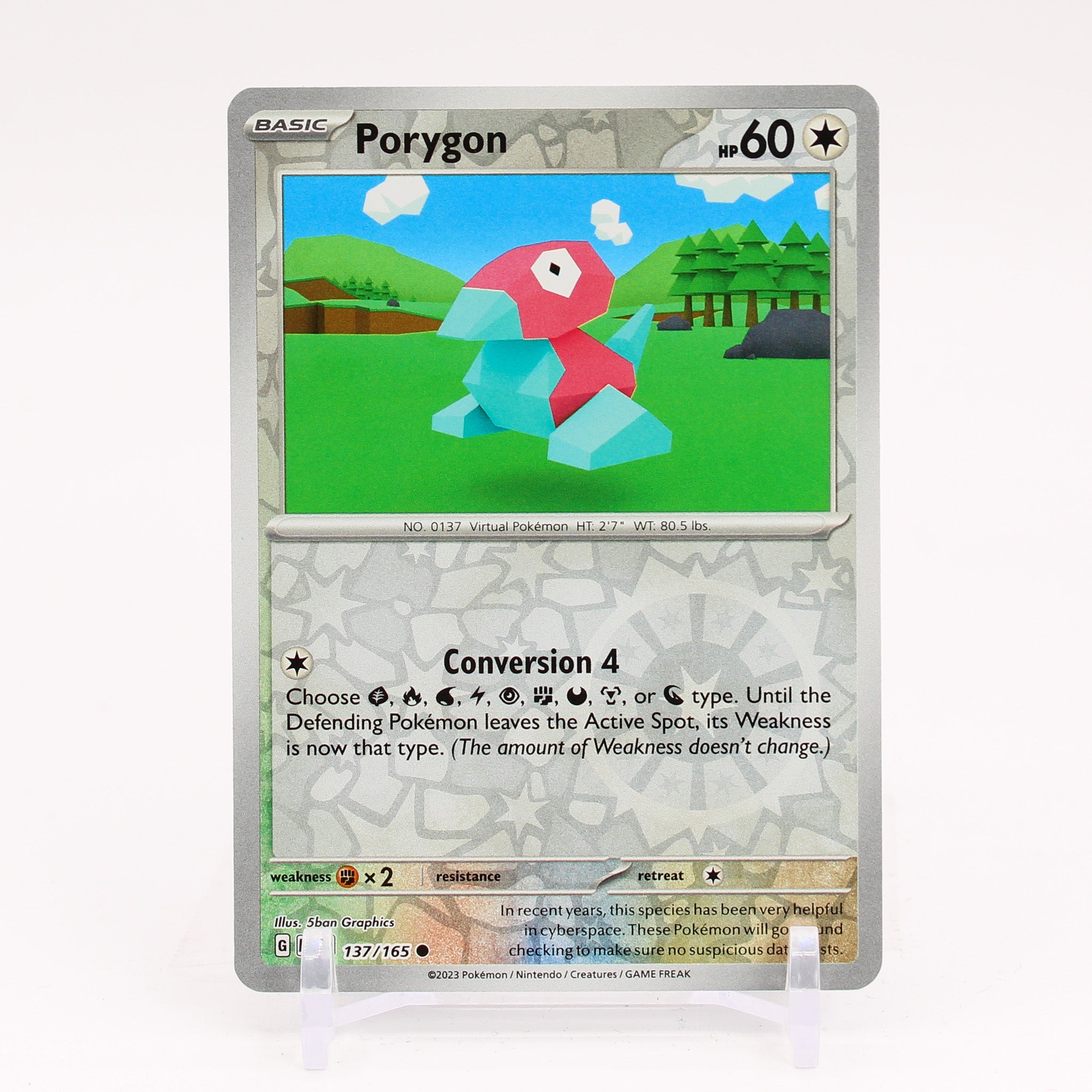 Porygon - 137/165 151 Reverse Holo Common Pokemon - NM/MINT