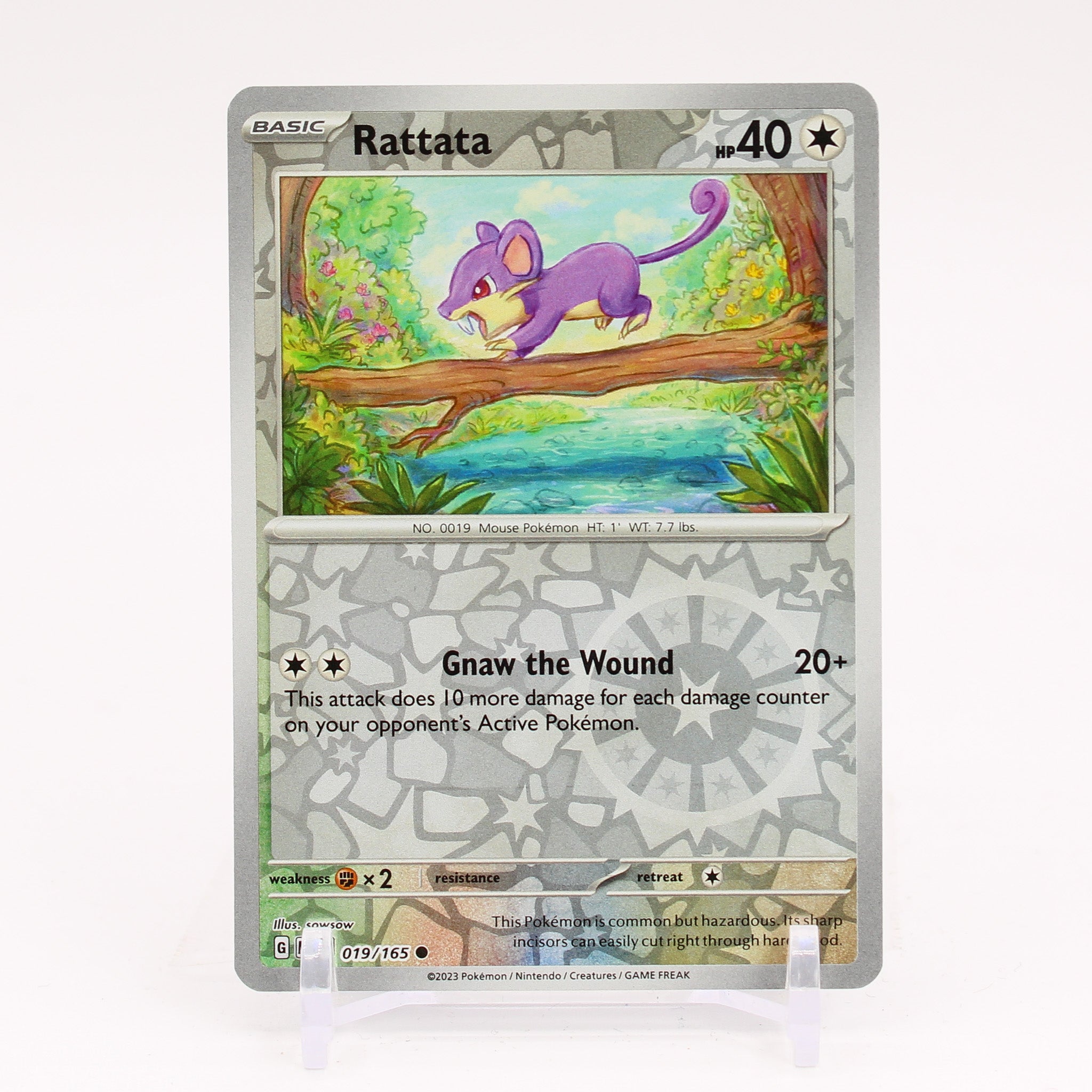 Rattata - 019/165 151 Reverse Holo Common Pokemon - NM/MINT