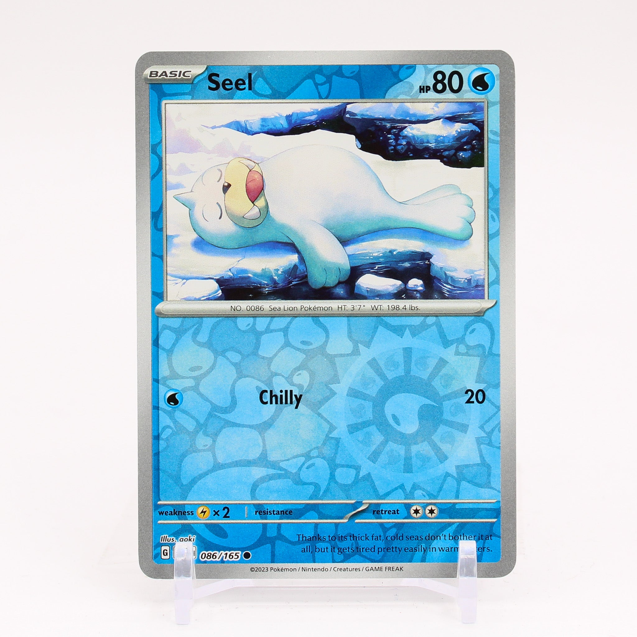 Seel - 086/165 151 Reverse Holo Common Pokemon - NM/MINT