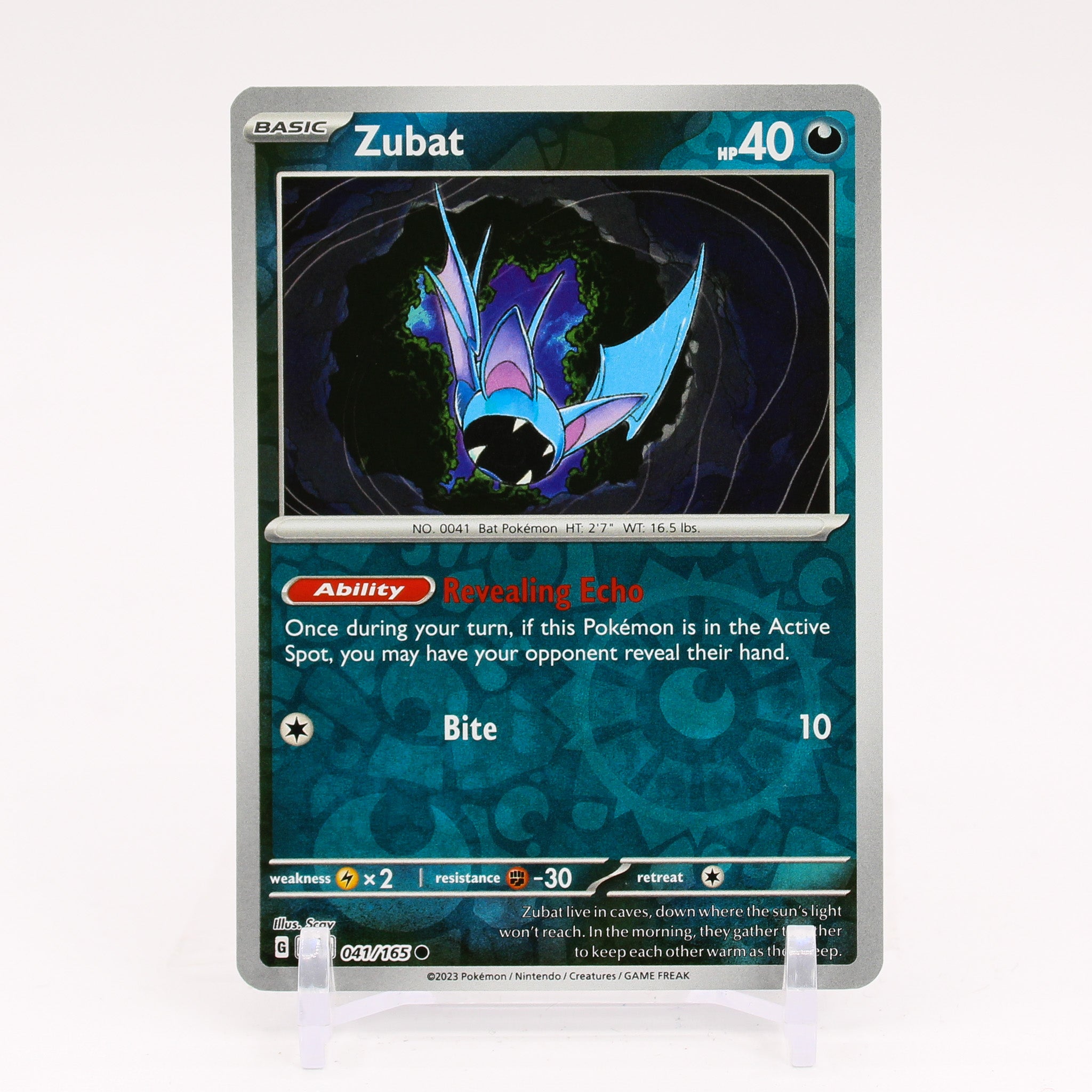 Zubat - 041/165 151 Reverse Holo Common Pokemon - NM/MINT