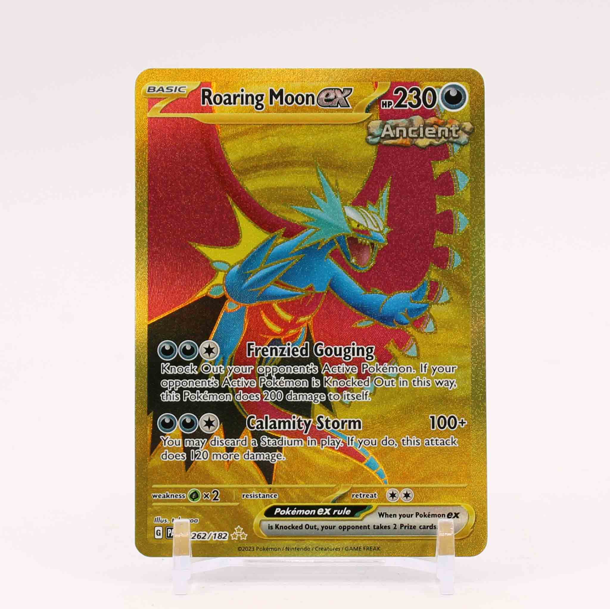 Roaring Moon ex - 262/182 Paradox Rift Gold Pokemon - NM/MINT