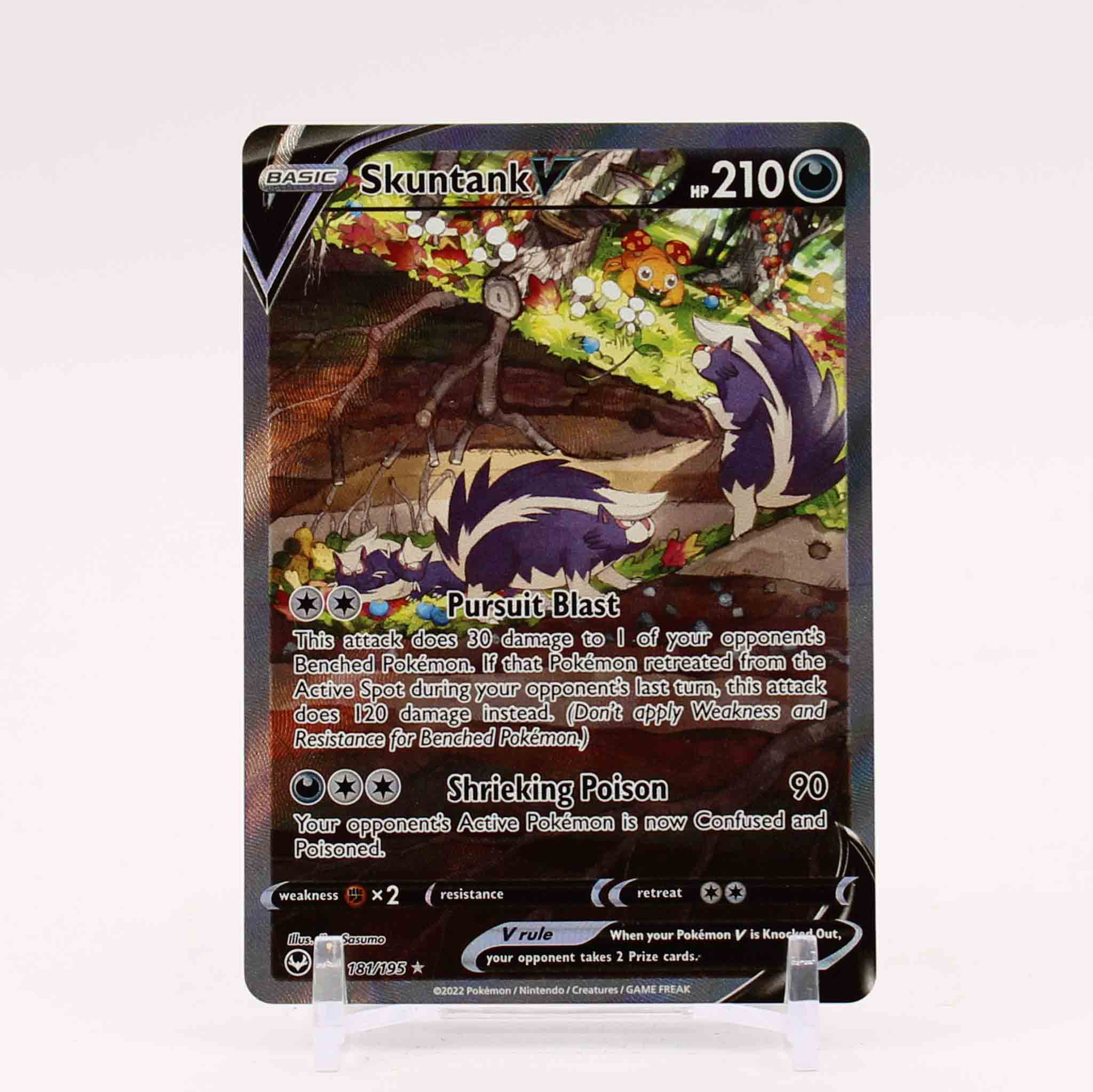 Skuntank V - 181/195 Silver Tempest Alternate Art Pokemon - NM/MINT