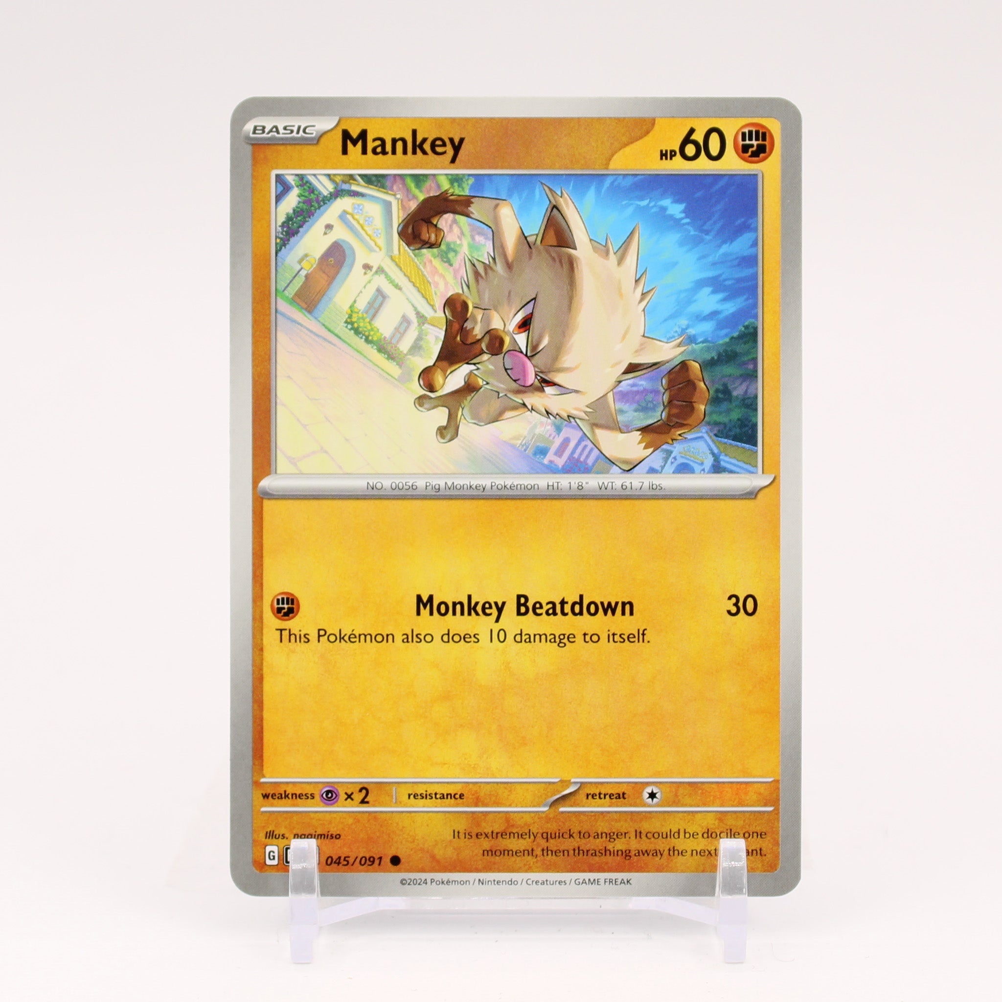 Mankey - 045/091 Paldean Fates Pokemon - NM/MINT
