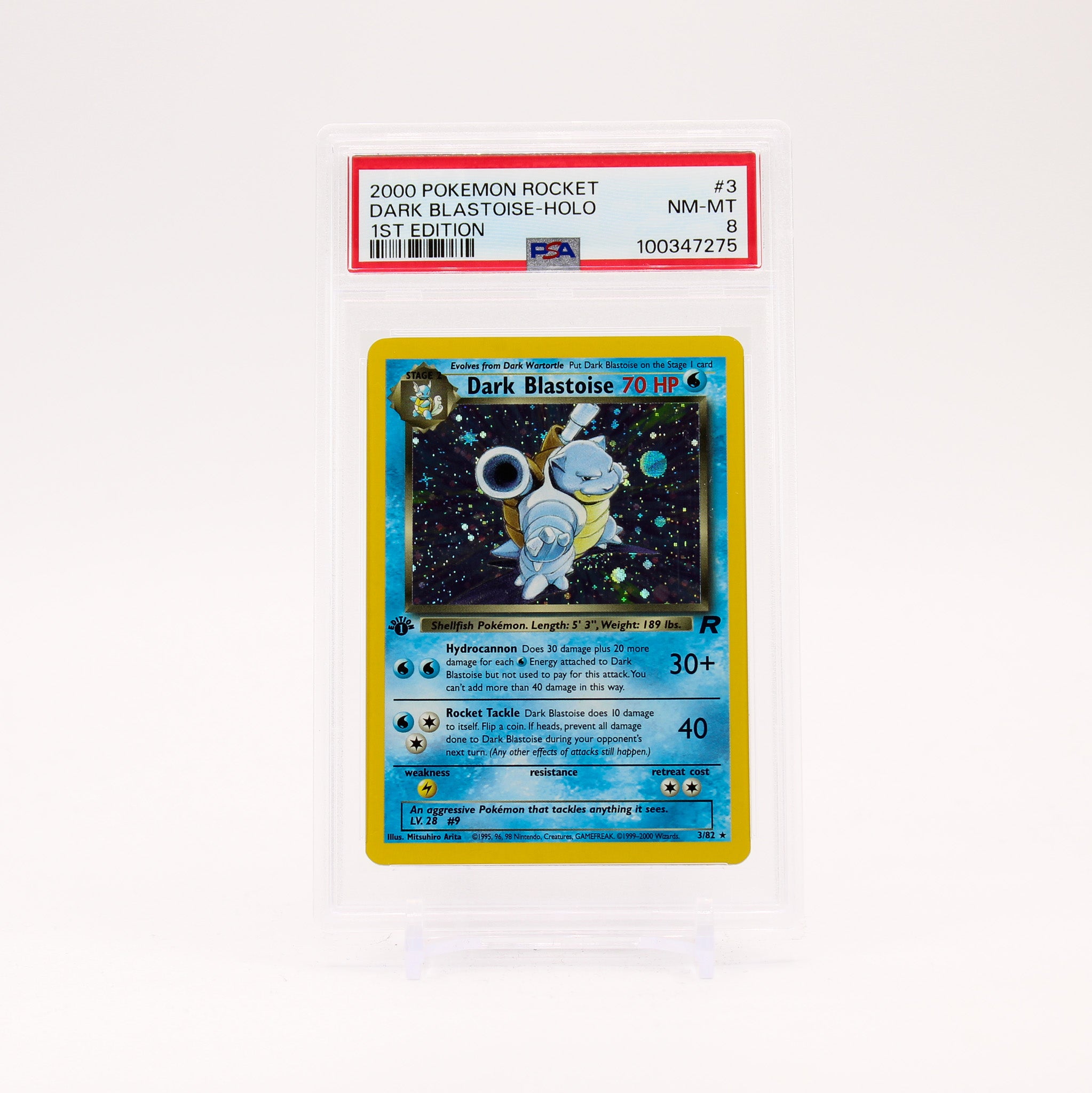 Dark Blastoise - 3/82 PSA 8 Team Rocket 1st Edition Holo Rare Pokemon - NM/MINT