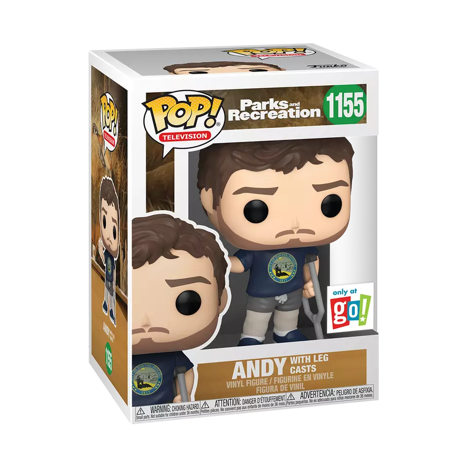 Funko Pop - Parks & Recreations Vinyl Figure - Andy with Leg Cast 1155 GO!