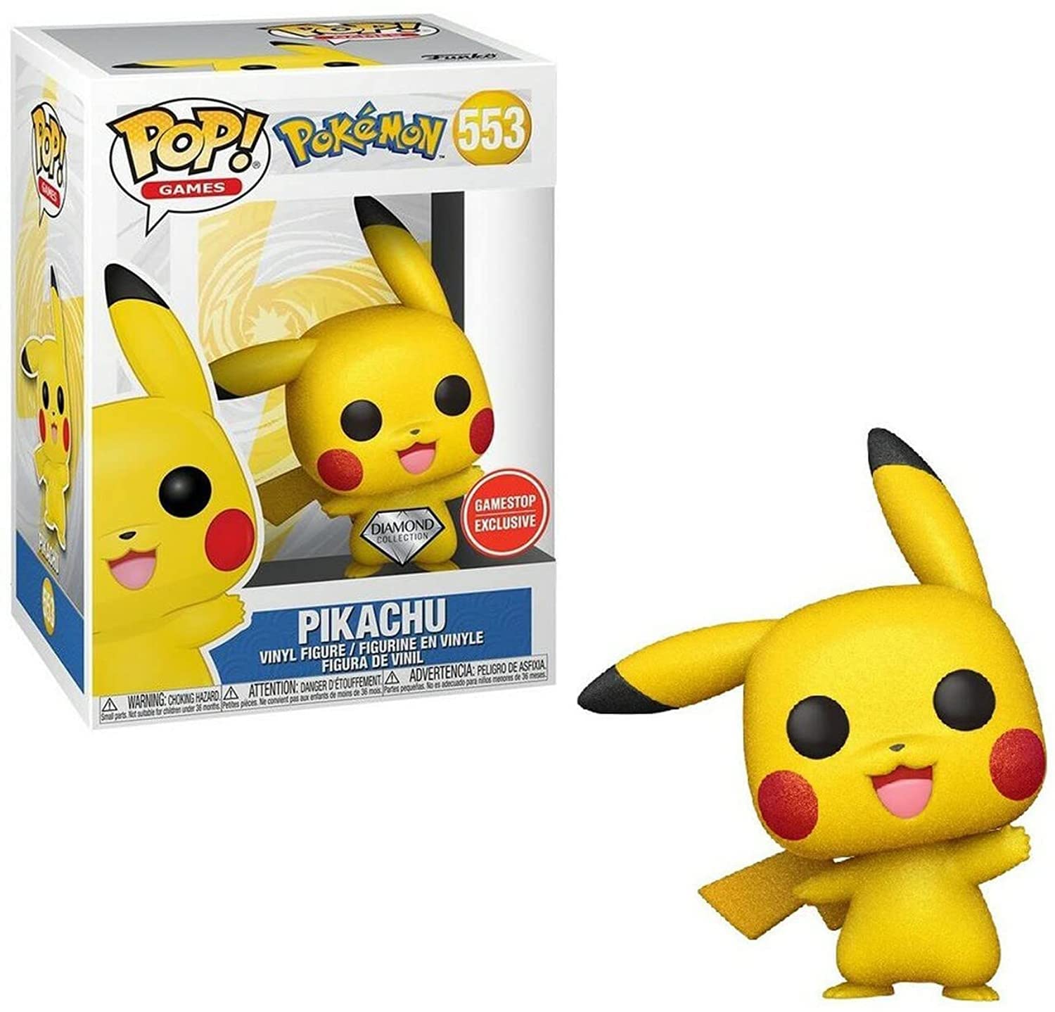 Funko Pop -  Pokemon Vinyl Figure -  Pikachu Diamond 553 Gamestop Exclusive