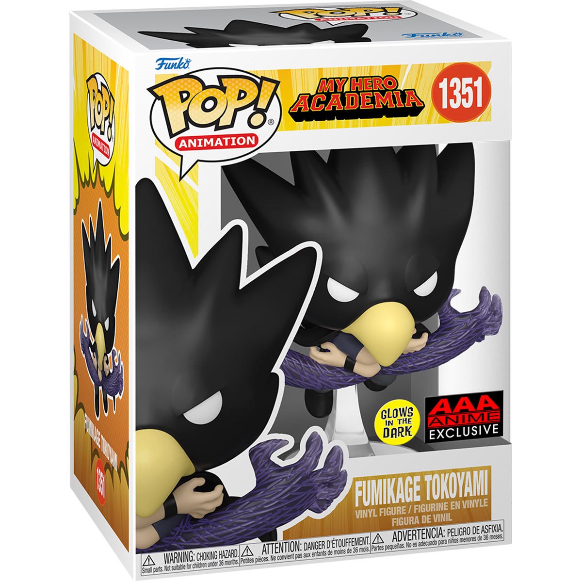 Funko Pop - MHA Vinyl Figure - Fumikage Tokoyami 1351 (GITD, AAA Exc.)