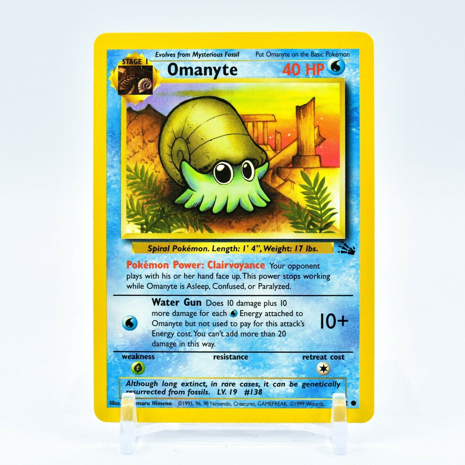 Omanyte - 52/62 Fossil Unlimited Common Pokemon - NM