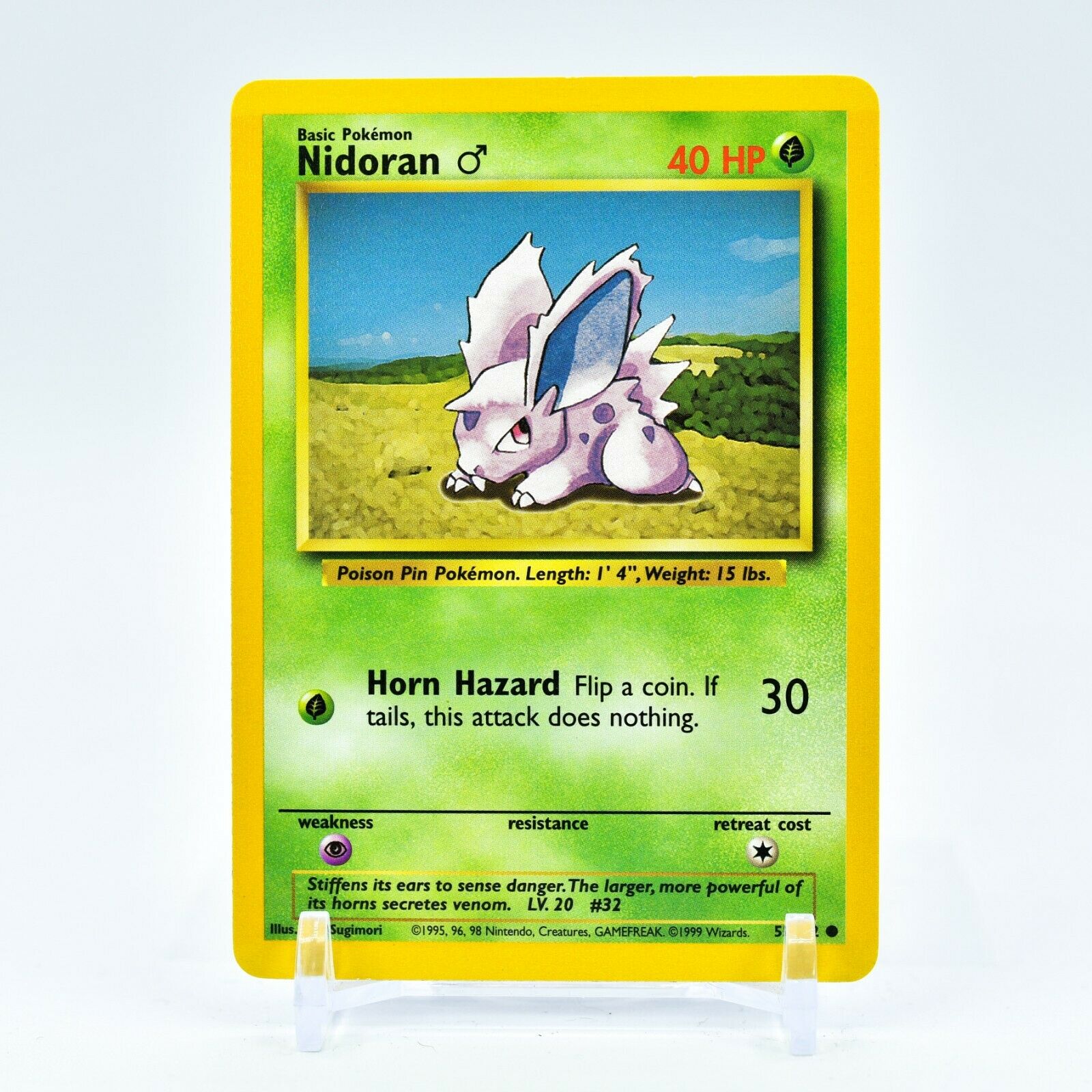 Nidoran (Male) - 55/102 Base Set Unlimited Common Pokemon - NM