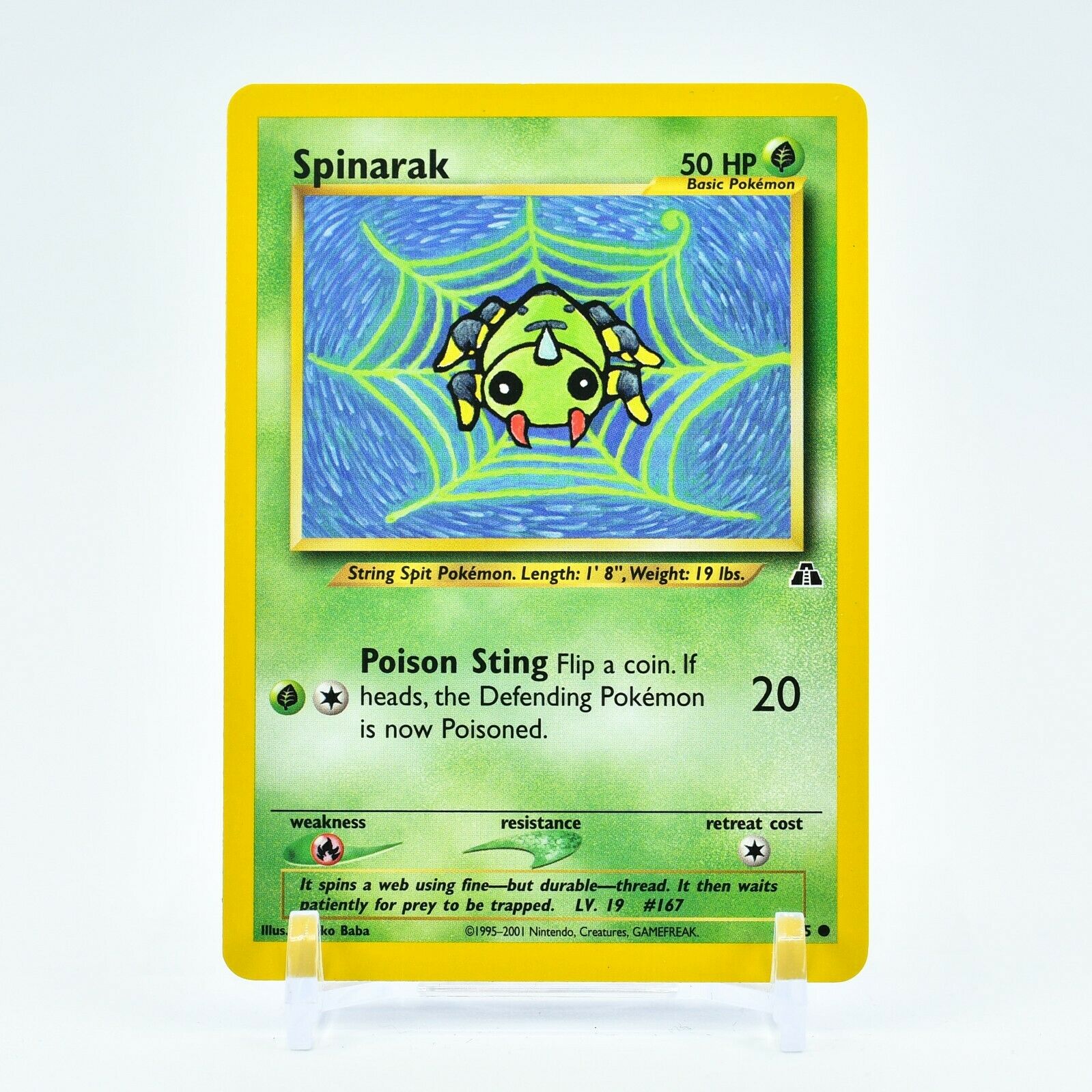 Spinarak - 64/75 Neo Discovery Unlimited Common Pokemon - NM