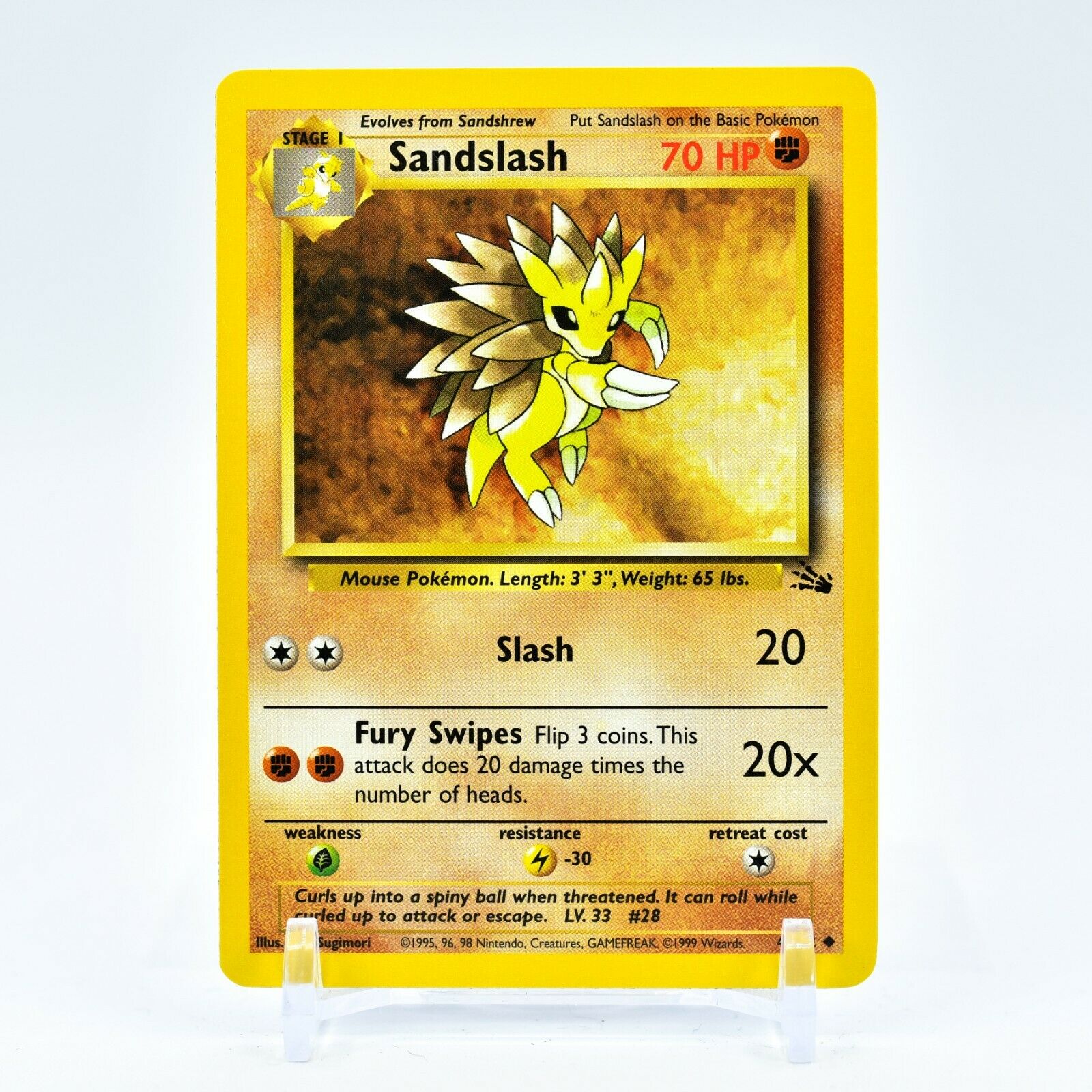 Sandslash - 41/62 Fossil Unlimited Uncommon Pokemon - NM