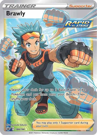 Brawly - 188/198 Chilling Reign FULL ART Trainer - NM/MINT