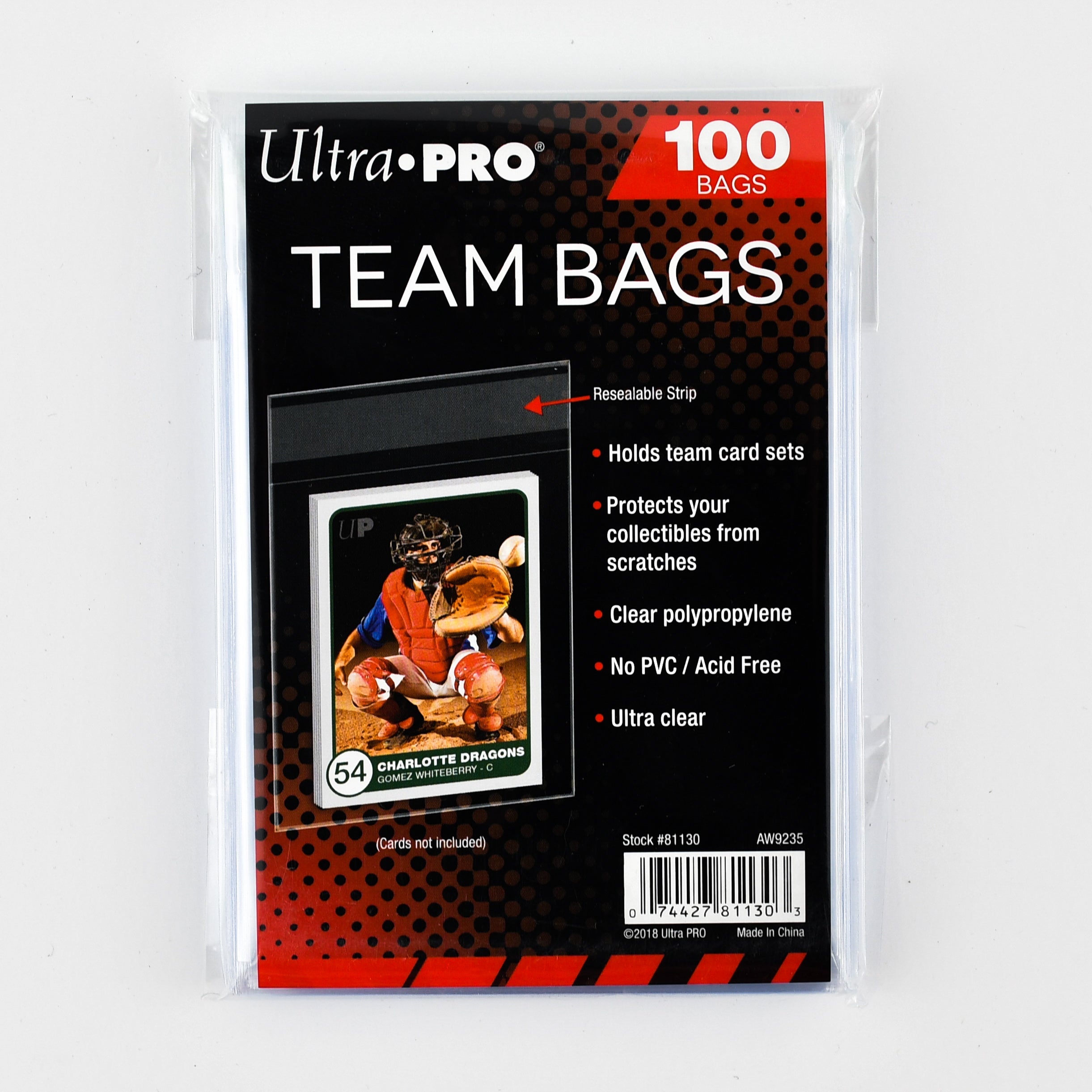 Ultra PRO Resealable Team Bags - 100 Count