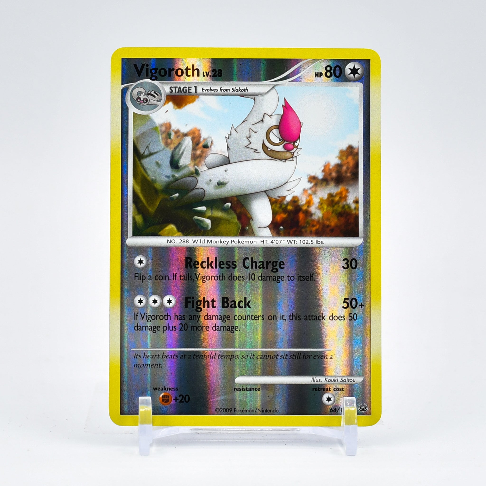 Vigoroth - 64/127 Platinum Reverse Holo Uncommon Pokemon - NM
