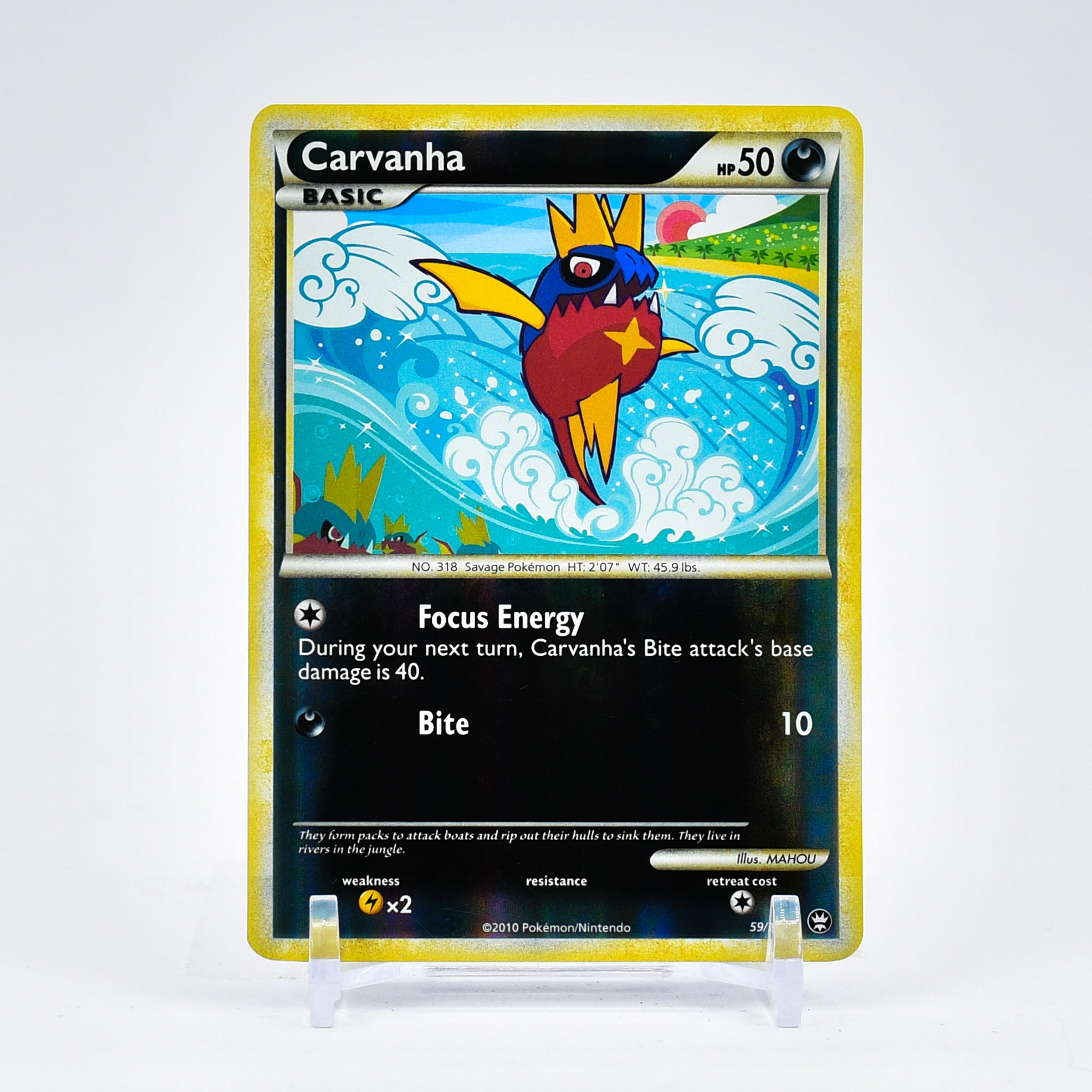 Carvanha - 59/102 Triumphant Reverse Holo Common Pokemon - LP