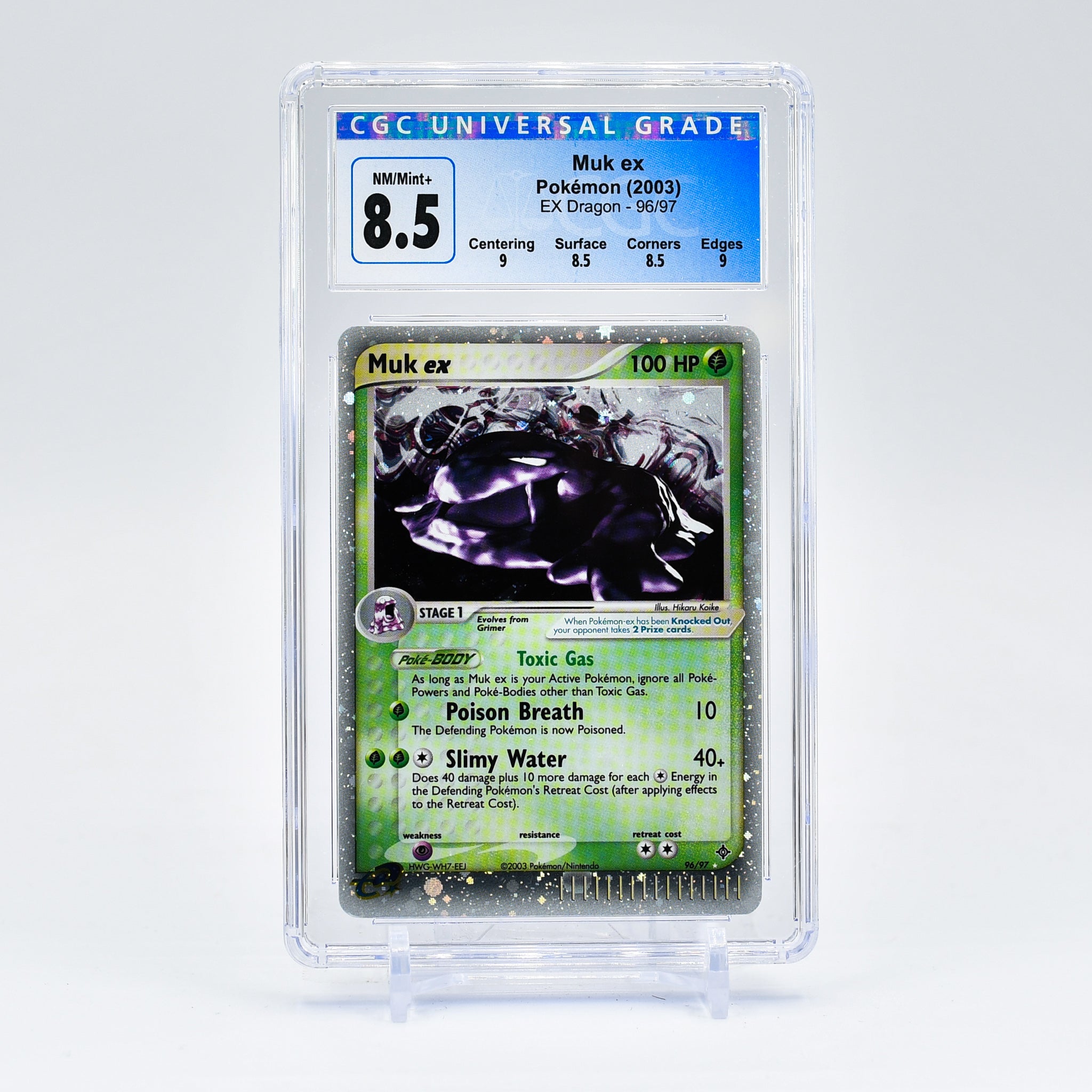 Muk ex - 96/97 CGC 8.5 SUBS EX Dragon ULTRA RARE Holo Pokemon - NM/MINT+