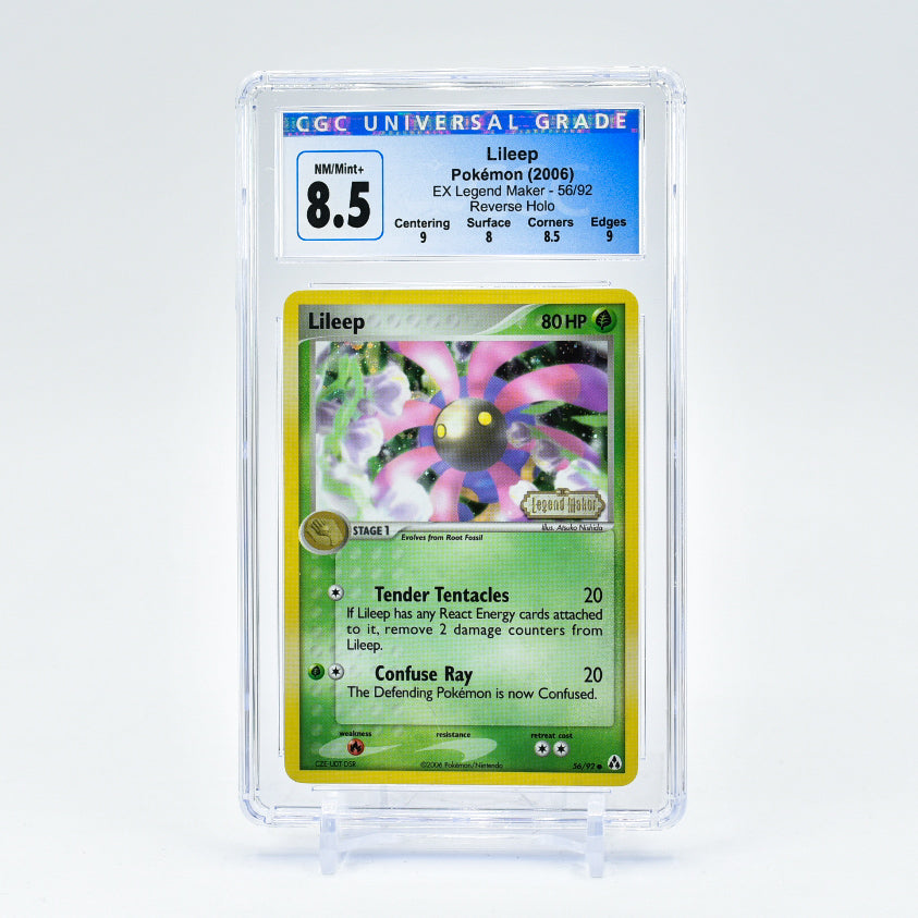 Lileep - 56/92 CGC 8.5 EX Legend Maker Reverse Holo STAMPED Pokemon  - SUBS NM/MINT+