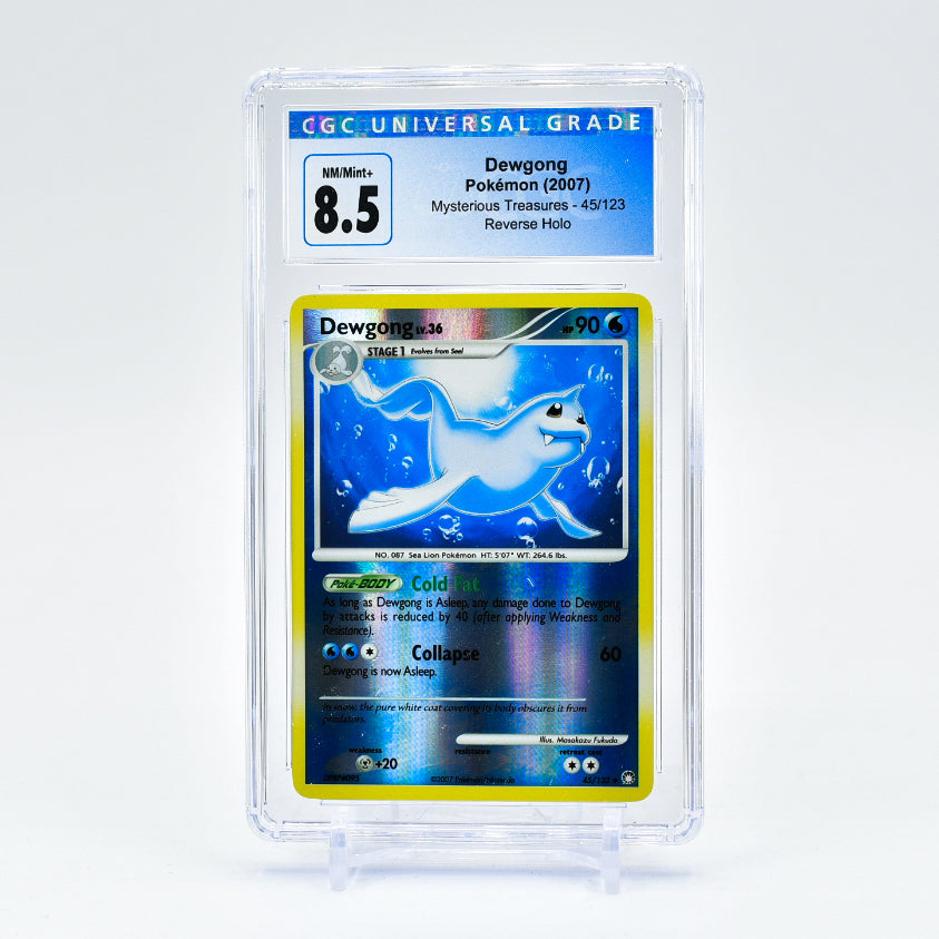 Dewgong - 45/123 Mysterious Treasures Reverse Holo Pokemon - CGC 8.5 NM/MINT+
