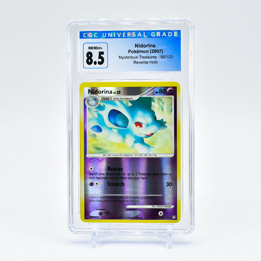 Nidorina - 56/123 Mysterious Treasures Reverse Holo Pokemon - CGC 8.5 NM/MINT+