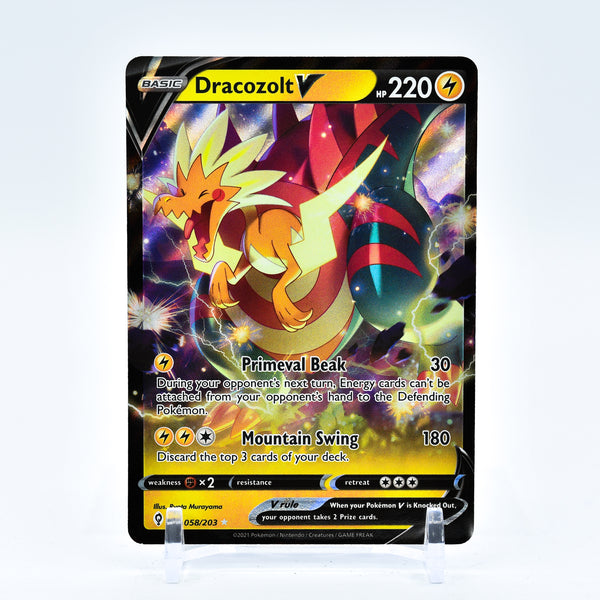 Conjunto de cartas Dracozolt V e Vmax – Evolving Skies 058/203 e