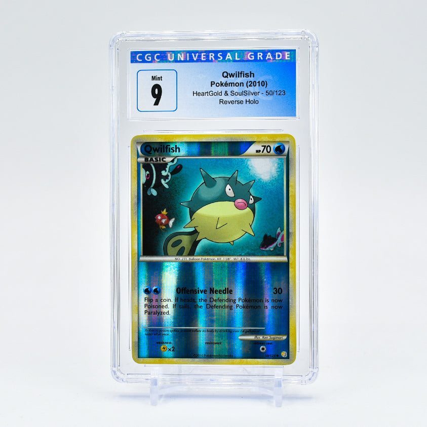 Qwilfish - 50/123 CGC 9 HeartGold & SoulSilver Reverse Holo Pokemon - MINT