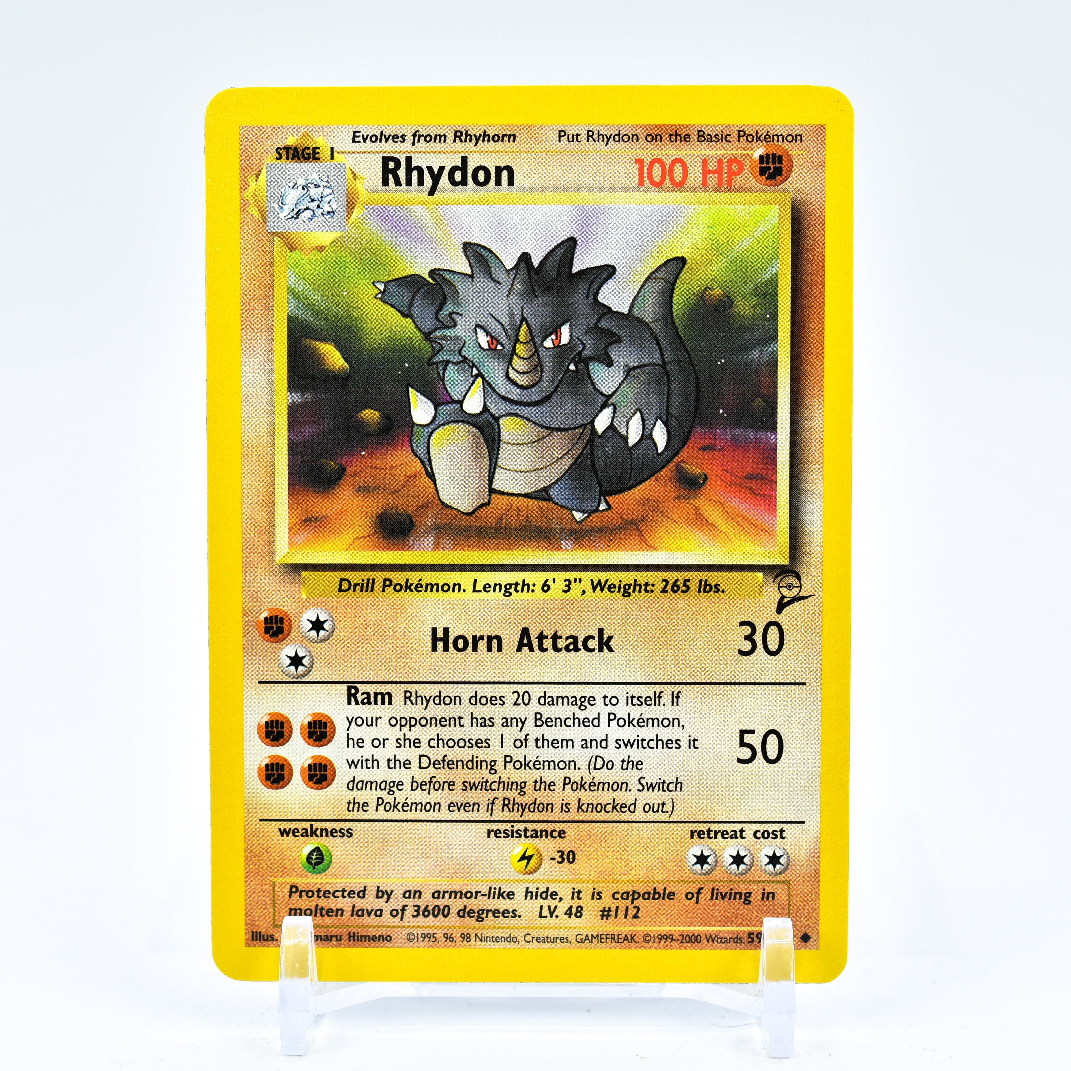 Rhydon - 59/130 Base Set 2 Uncommon Pokemon - NM