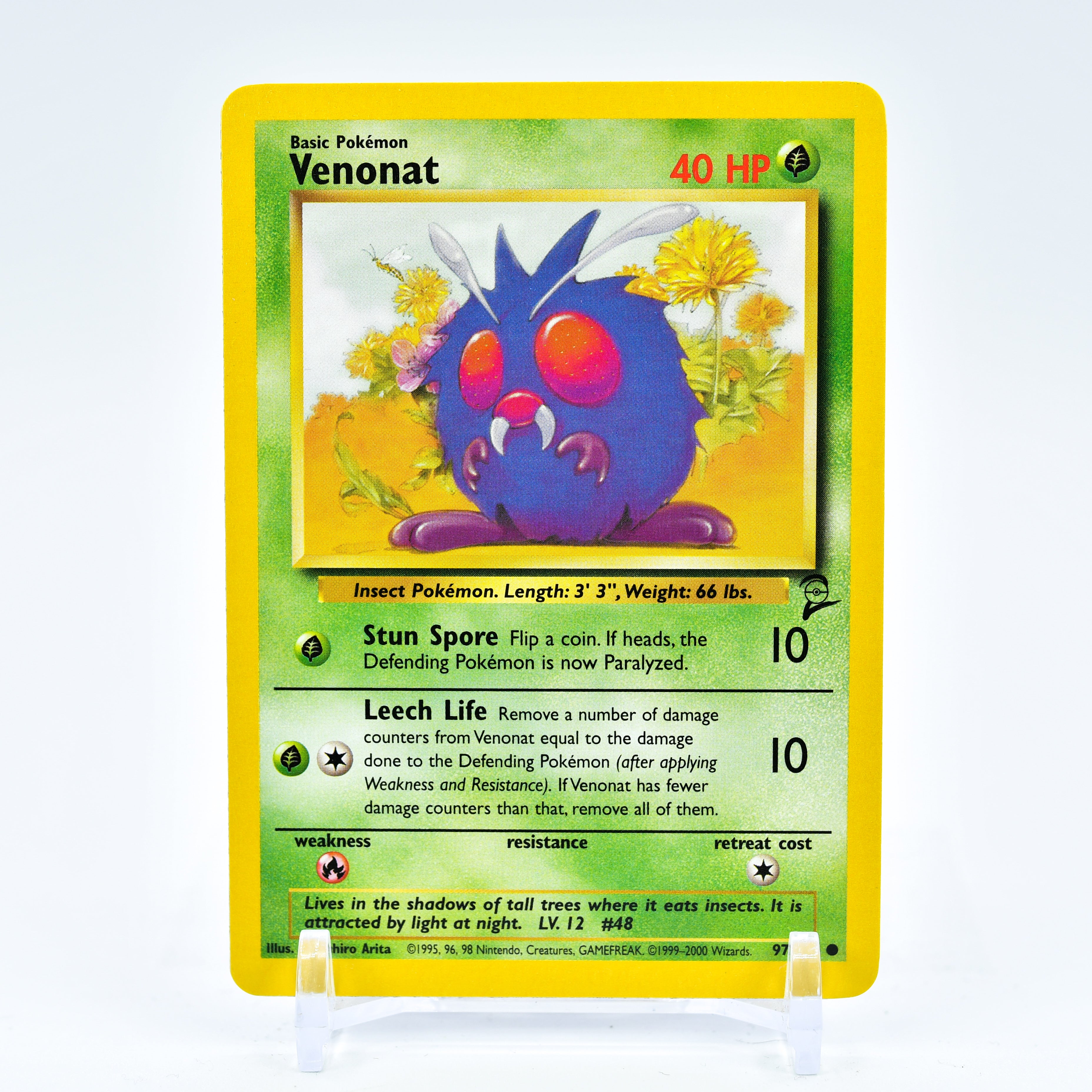 Venonat - 97/130 Base Set 2 Common Pokemon - NM