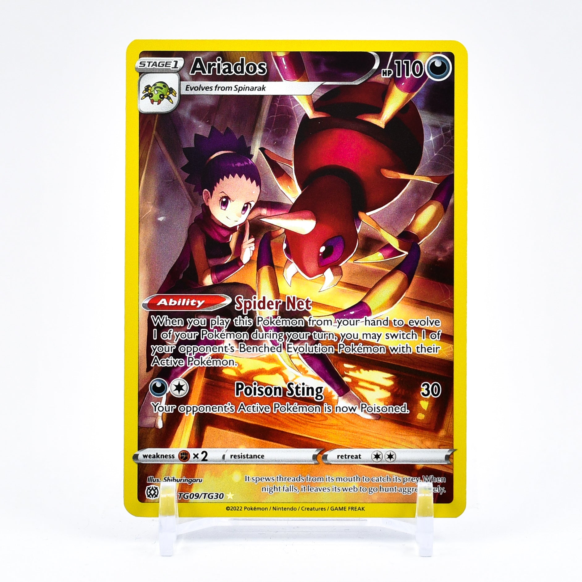 Ariados - TG09/TG30 Brilliant Stars TRAINER GALLERY Pokemon - NM/MINT
