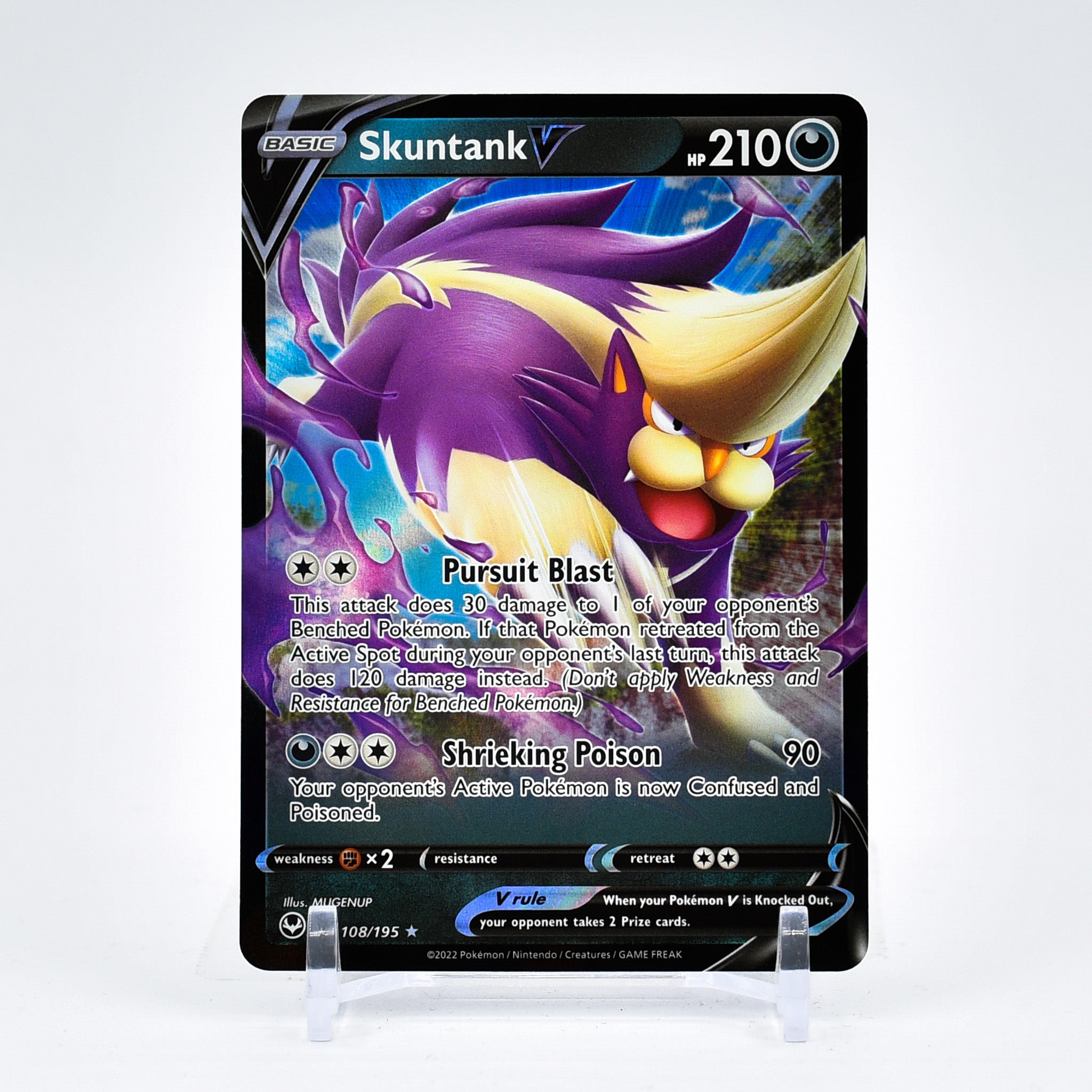 Skuntank V - 108/195 Silver Tempest Ultra Rare Pokemon - NM/MINT