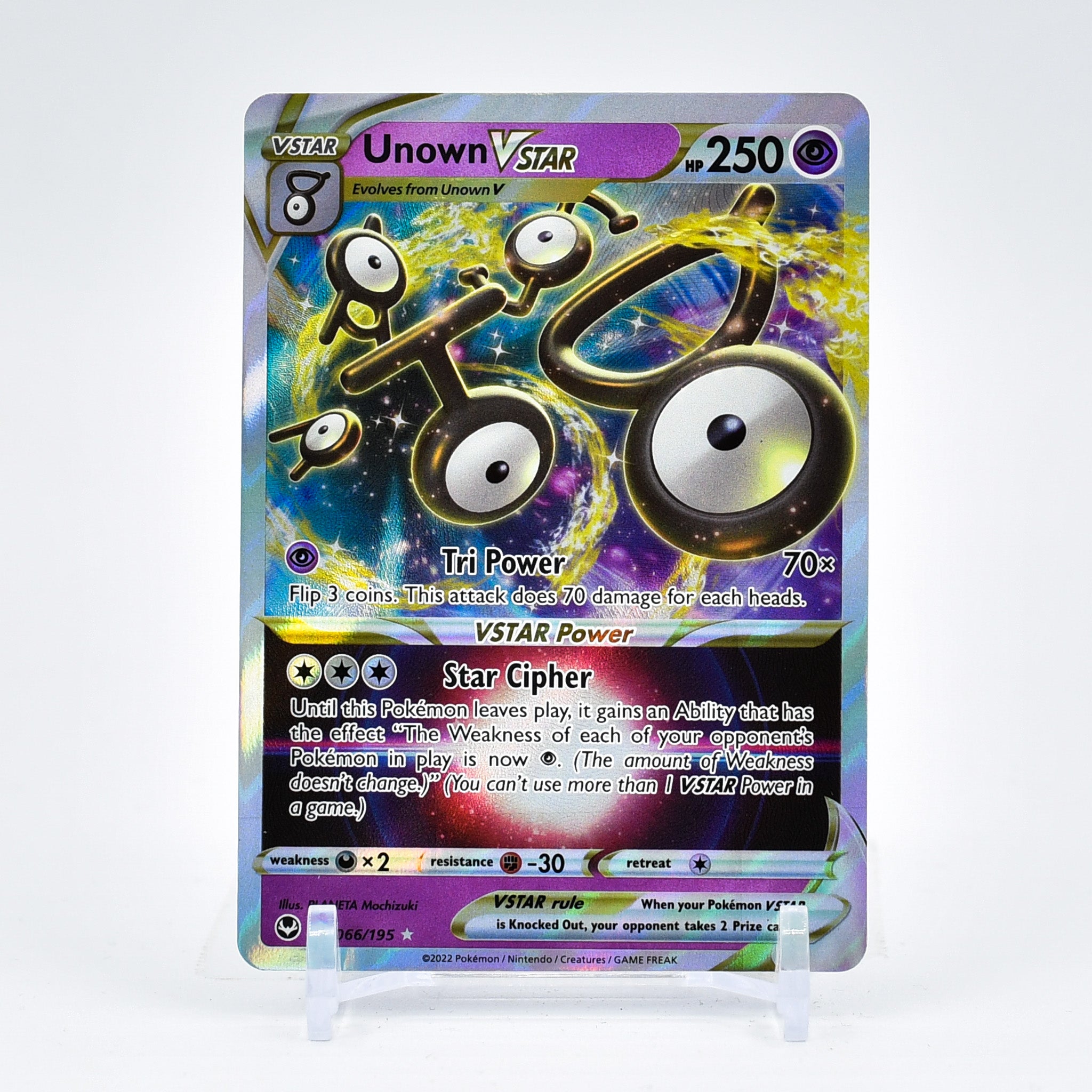 Unown Vstar - 066/195 Silver Tempest Ultra Rare Pokemon - NM/MINT