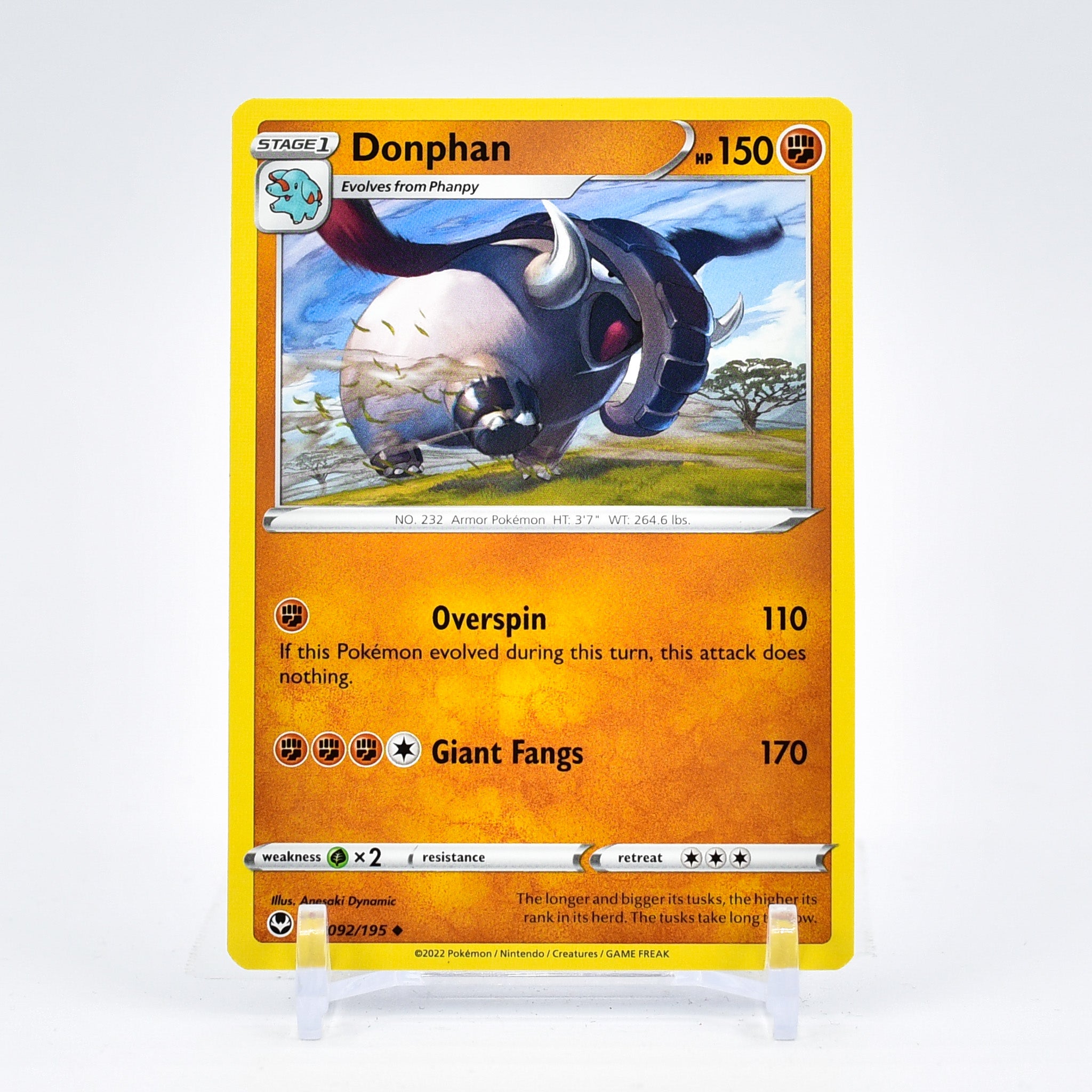 Donphan - 092/195 Silver Tempest Uncommon Pokemon - NM/MINT