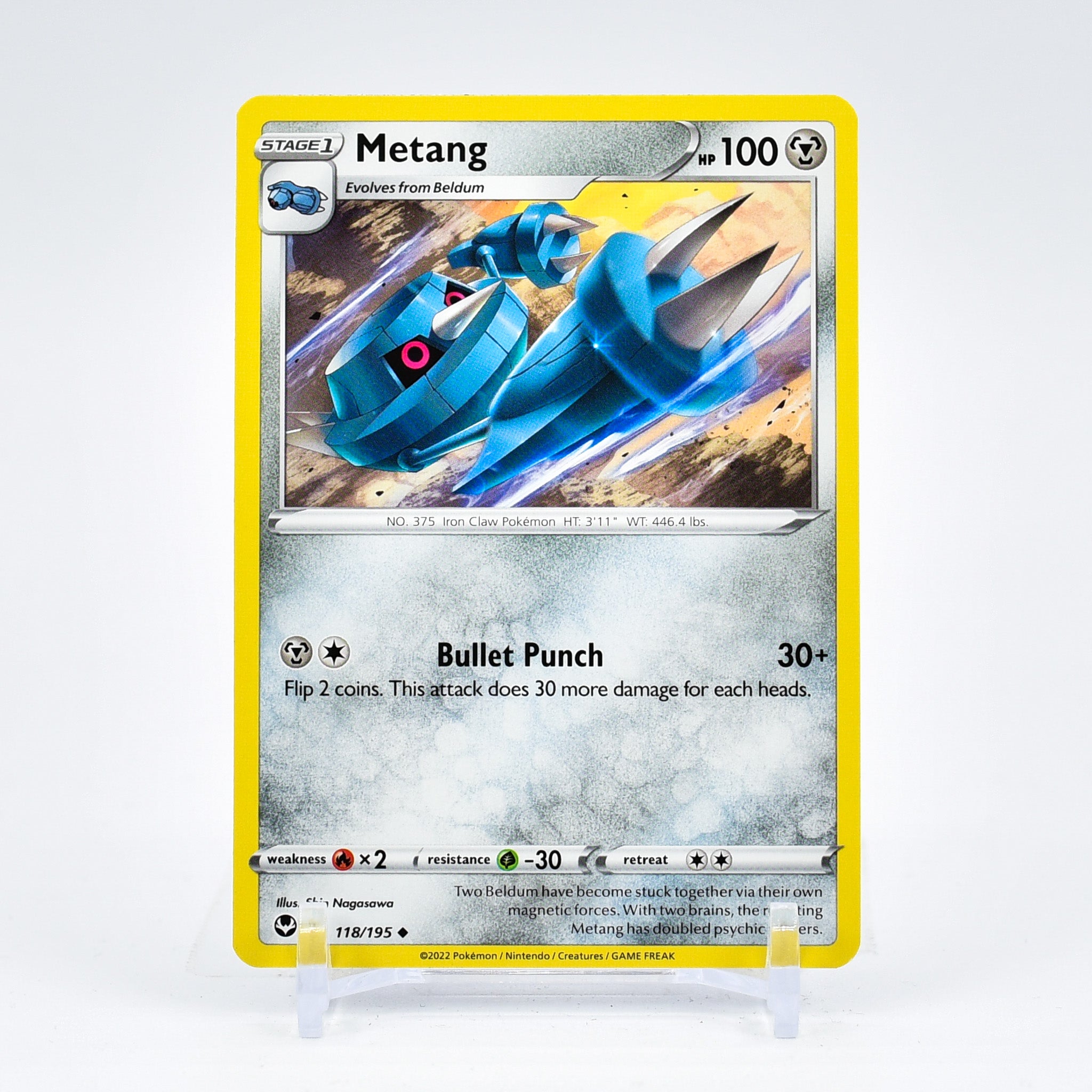 Metang - 118/195 Silver Tempest Uncommon Pokemon - NM/MINT