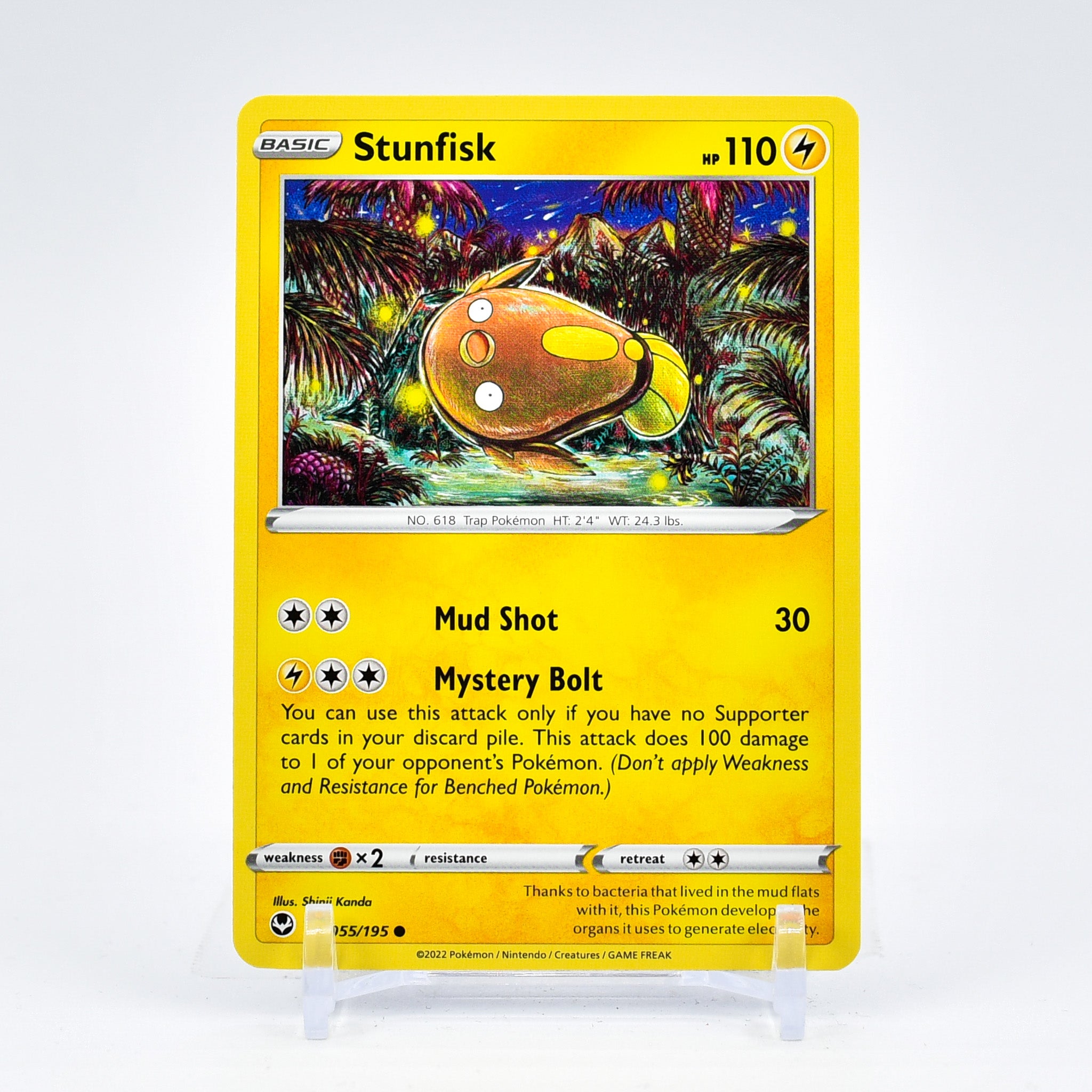 Stunfisk - 055/195 Silver Tempest Common Pokemon - NM/MINT