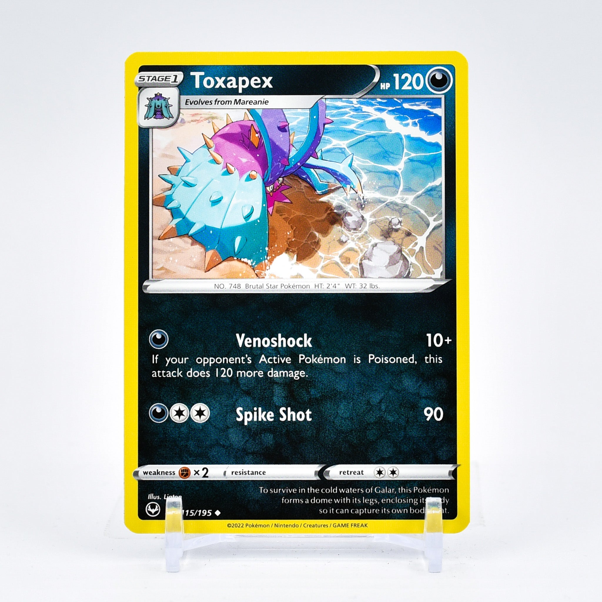 Toxapex - 115/195 Silver Tempest Uncommon Pokemon - NM/MINT