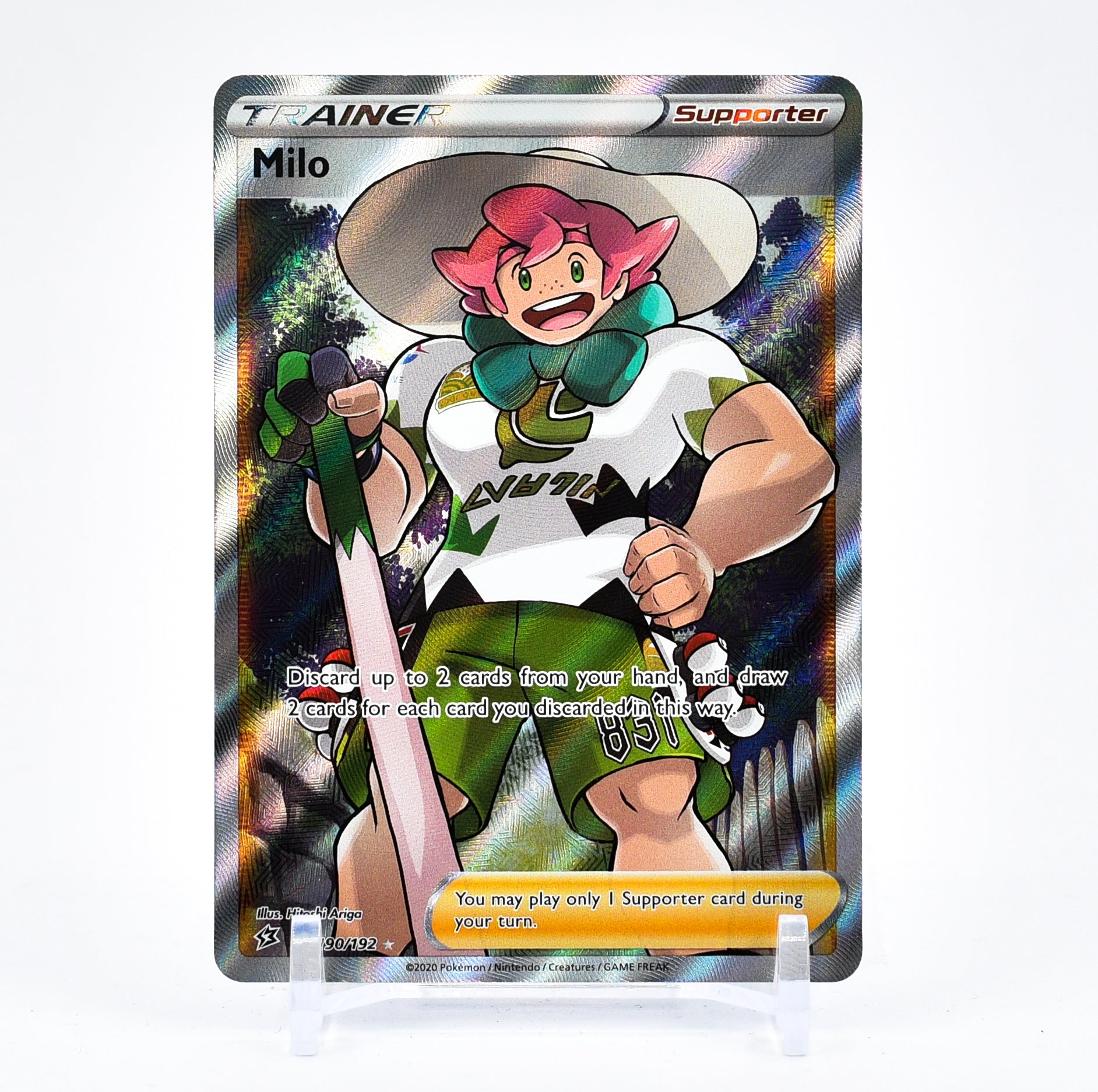 Milo - 190/192 Rebel Clash FULL ART Trainer - NM/MINT