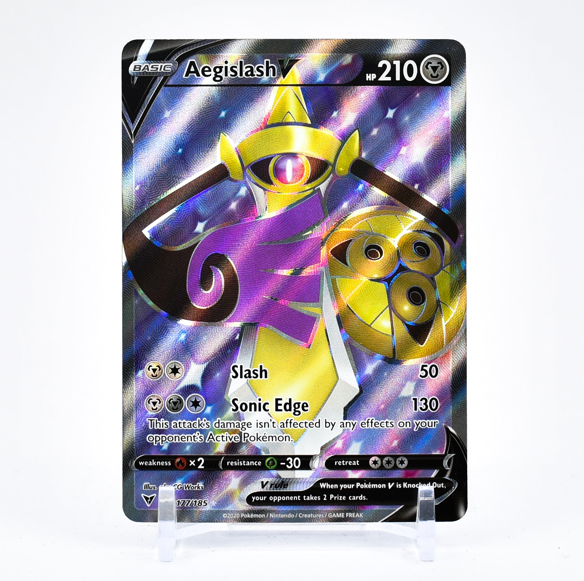 Aegislash V - 177/185 Vivid Voltage FULL ART Pokemon - NM/MINT