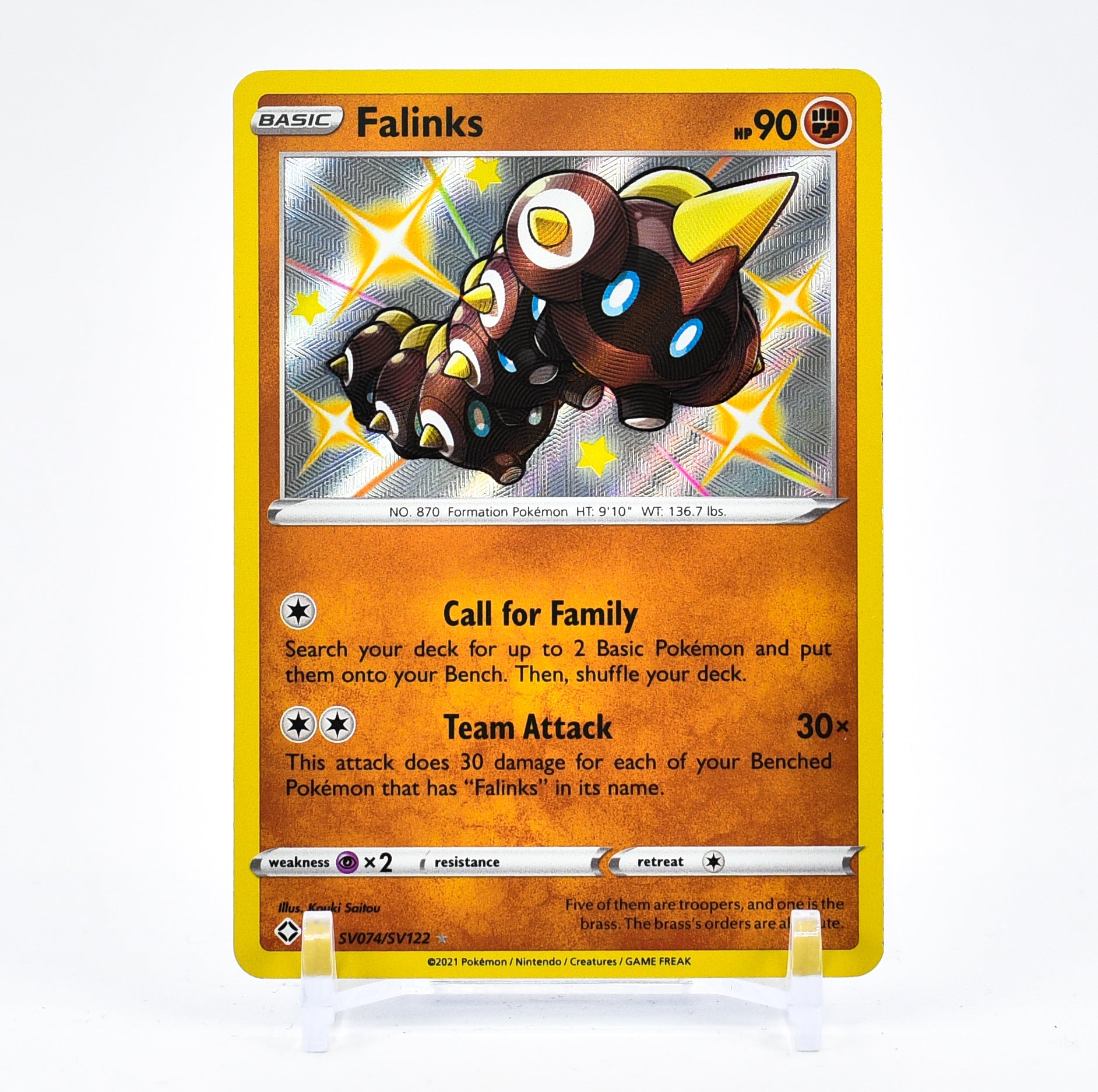 Falinks - SV074/SV122 Shining Fates SHINY Holo Rare Pokemon - NM/MINT
