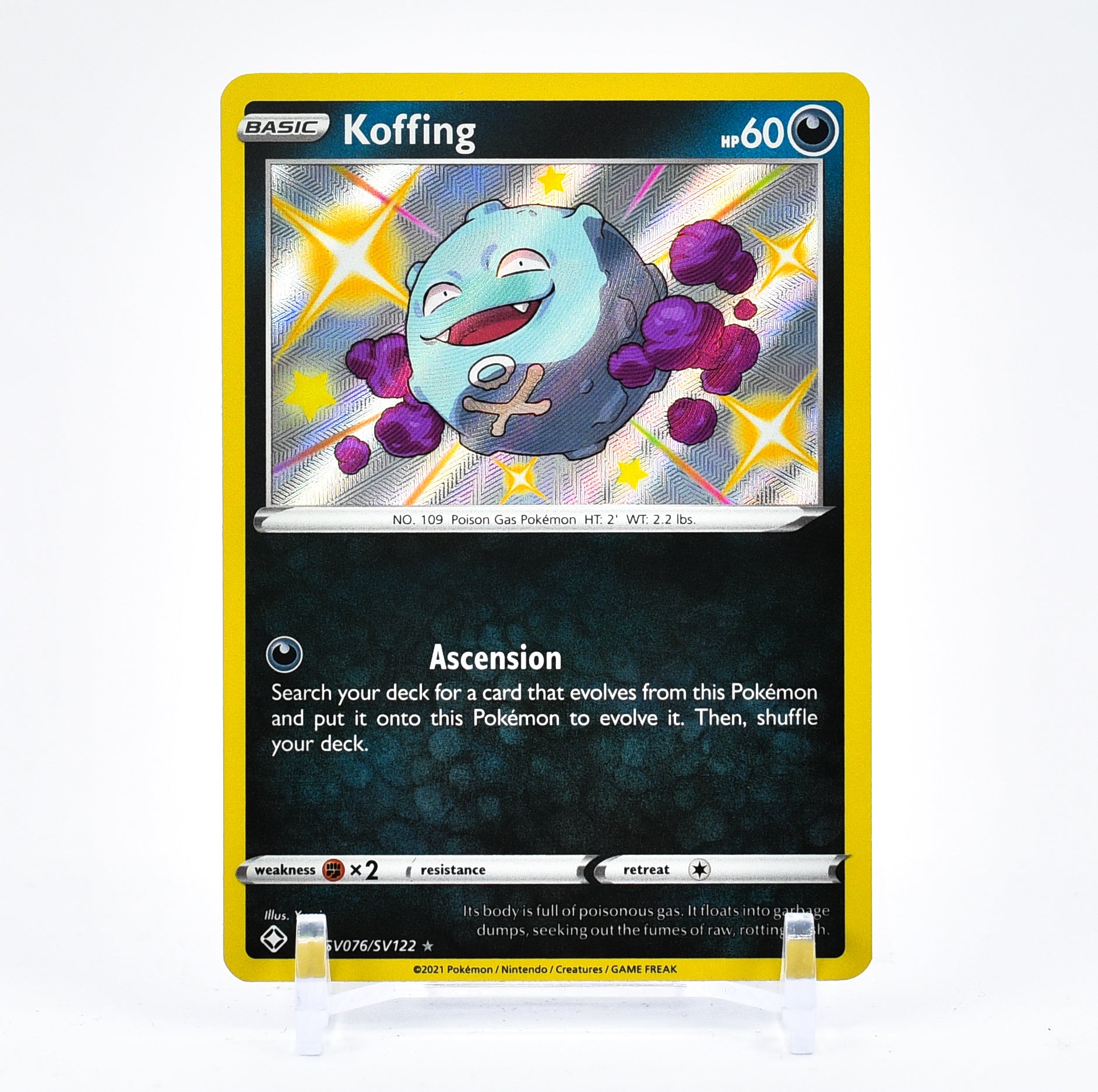 Koffing - SV076/SV122 Shining Fates SHINY Holo Rare Pokemon - NM/MINT