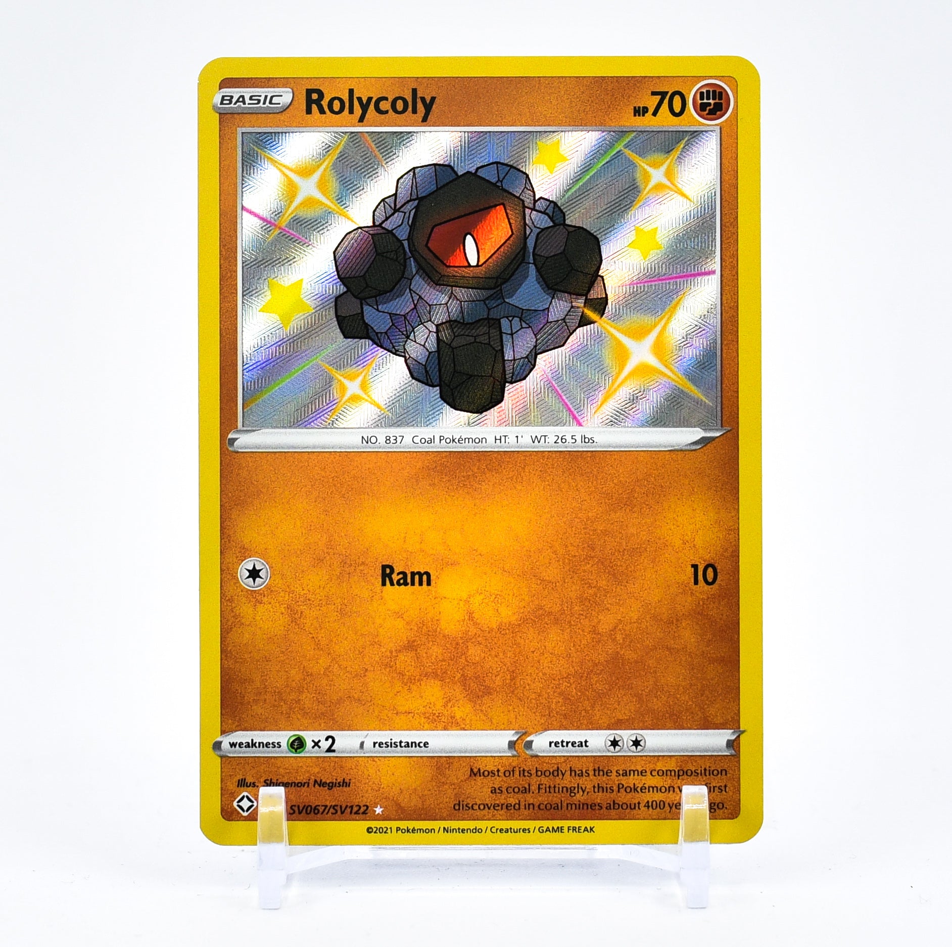 Rolycoly - SV067/SV122 Shining Fates SHINY Holo Rare Pokemon - NM/MINT