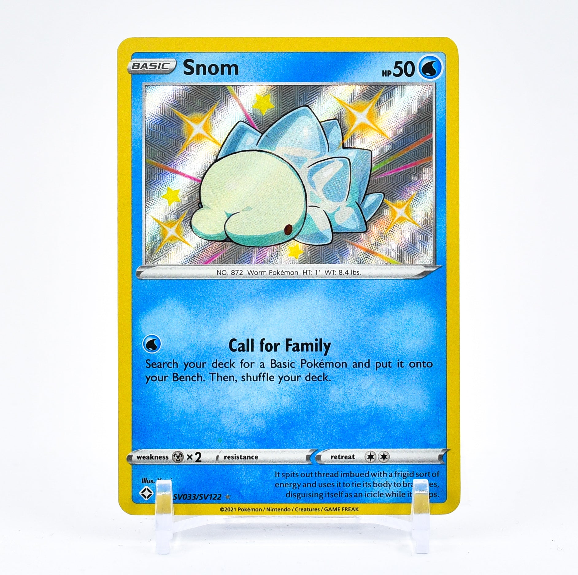 Snom - SV033/SV122 Shining Fates SHINY Holo Rare Pokemon - NM/MINT