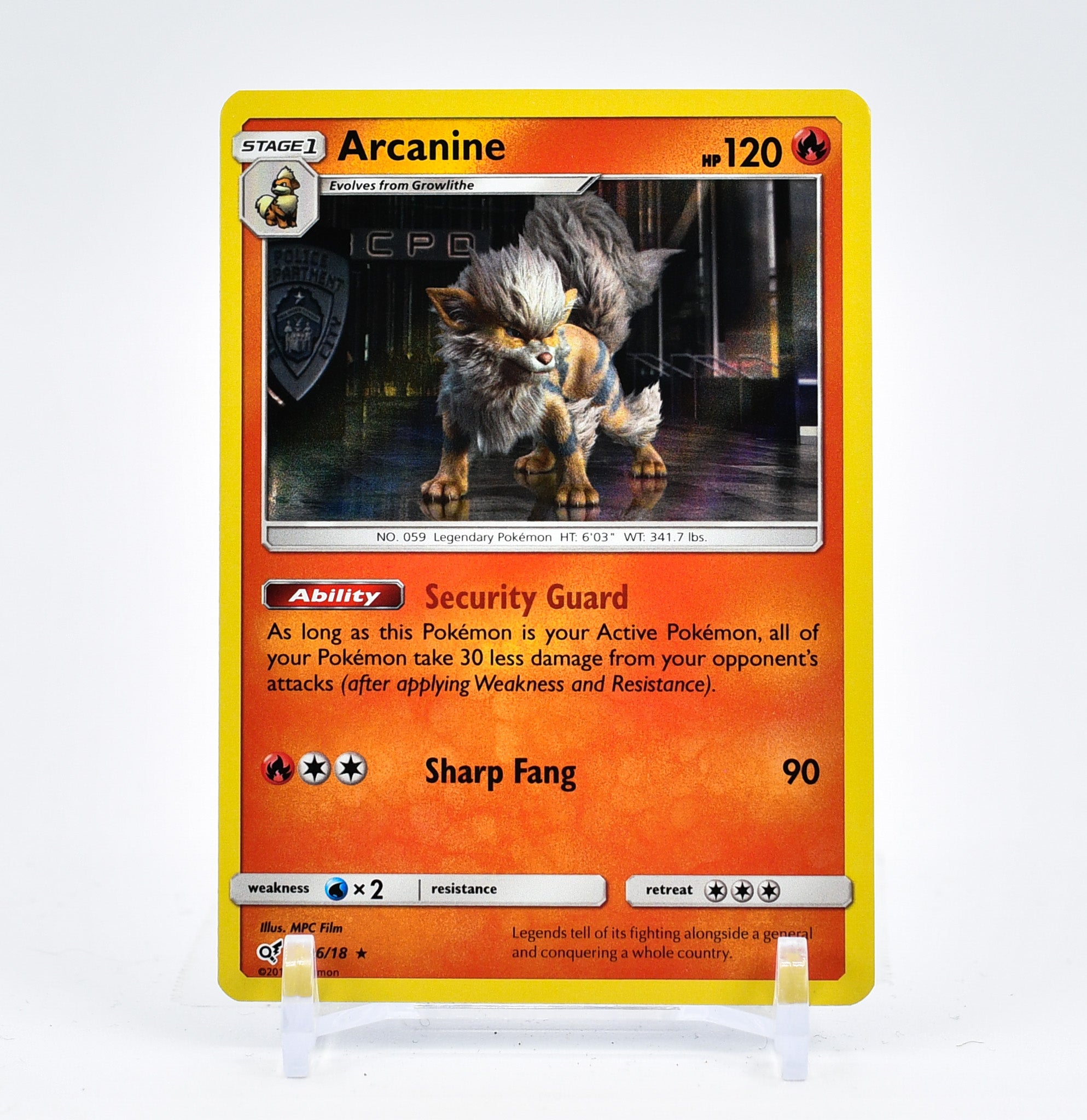 Arcanine - 6/18 Detective Pikachu Holo Rare Pokemon - NM/MINT