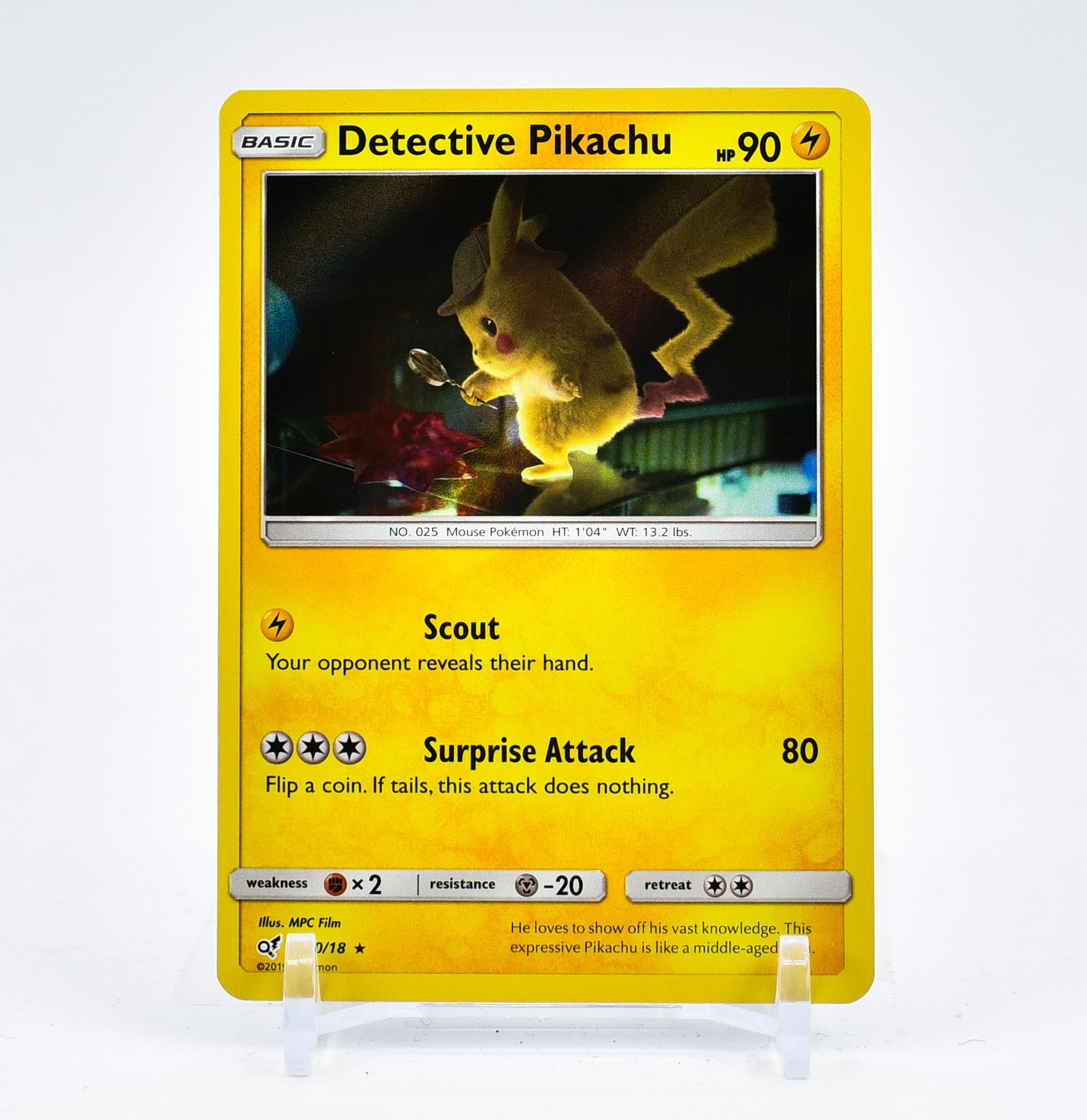 Detective Pikachu - 10/18 Detective Pikachu Holo Rare Pokemon - NM/MINT