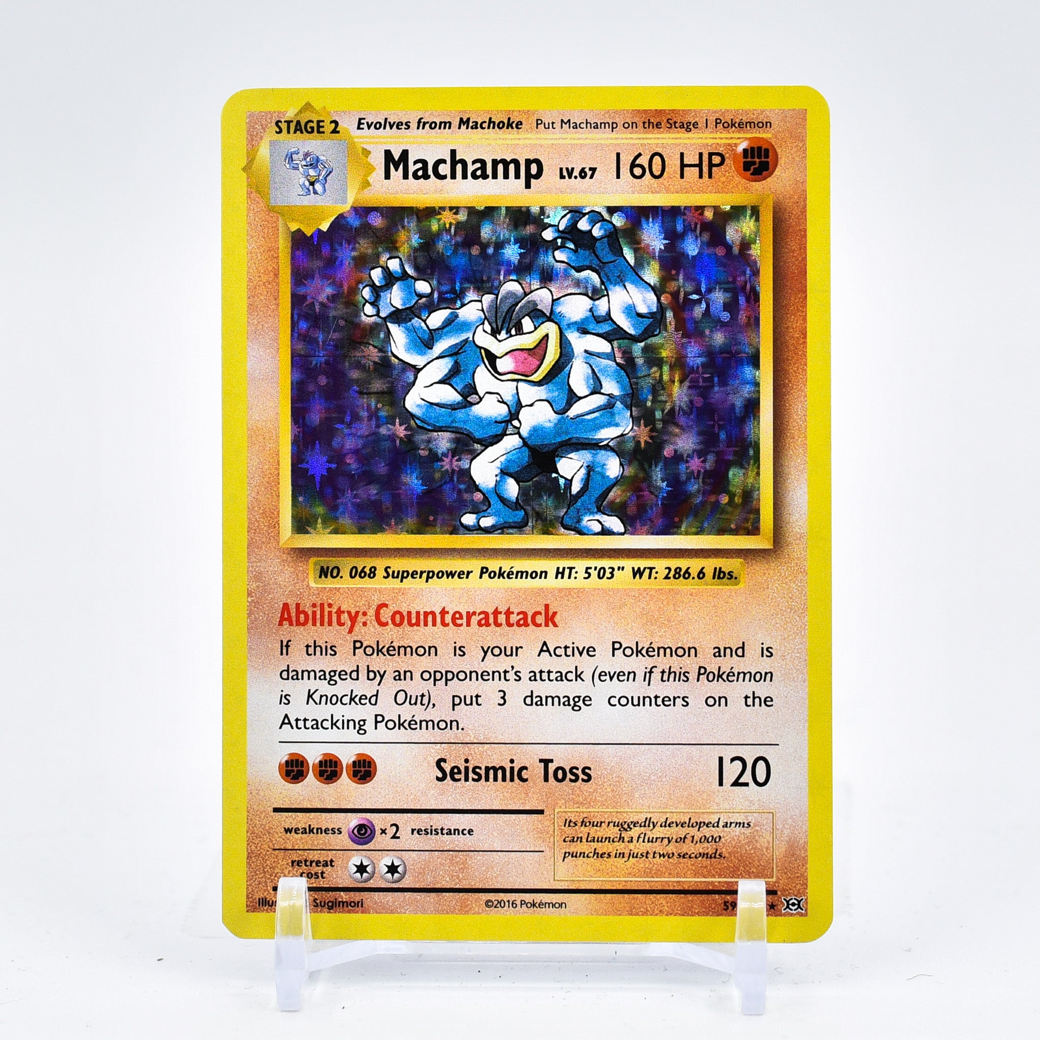 Machamp - 59/108 Evolutions Holo Rare Pokemon - NM/MINT