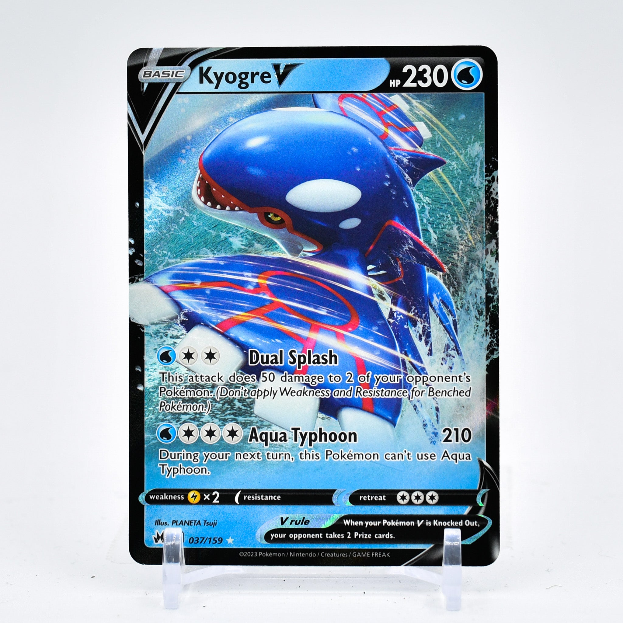 Kyogre V - 037/159 Crown Zenith Ultra Rare Pokemon - NM/MINT